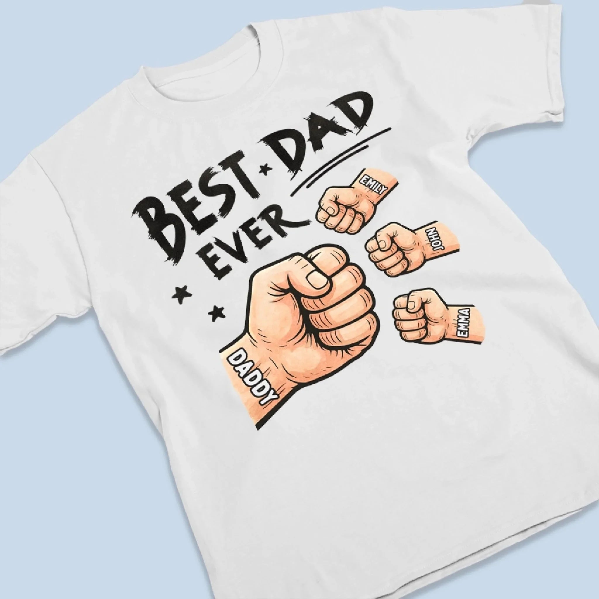 Best Daddy In The Universe - Family Personalized Custom Unisex T-shirt, Premium T-shirt, Hoodie - Father's Day, Gift For Dad, Grandpa