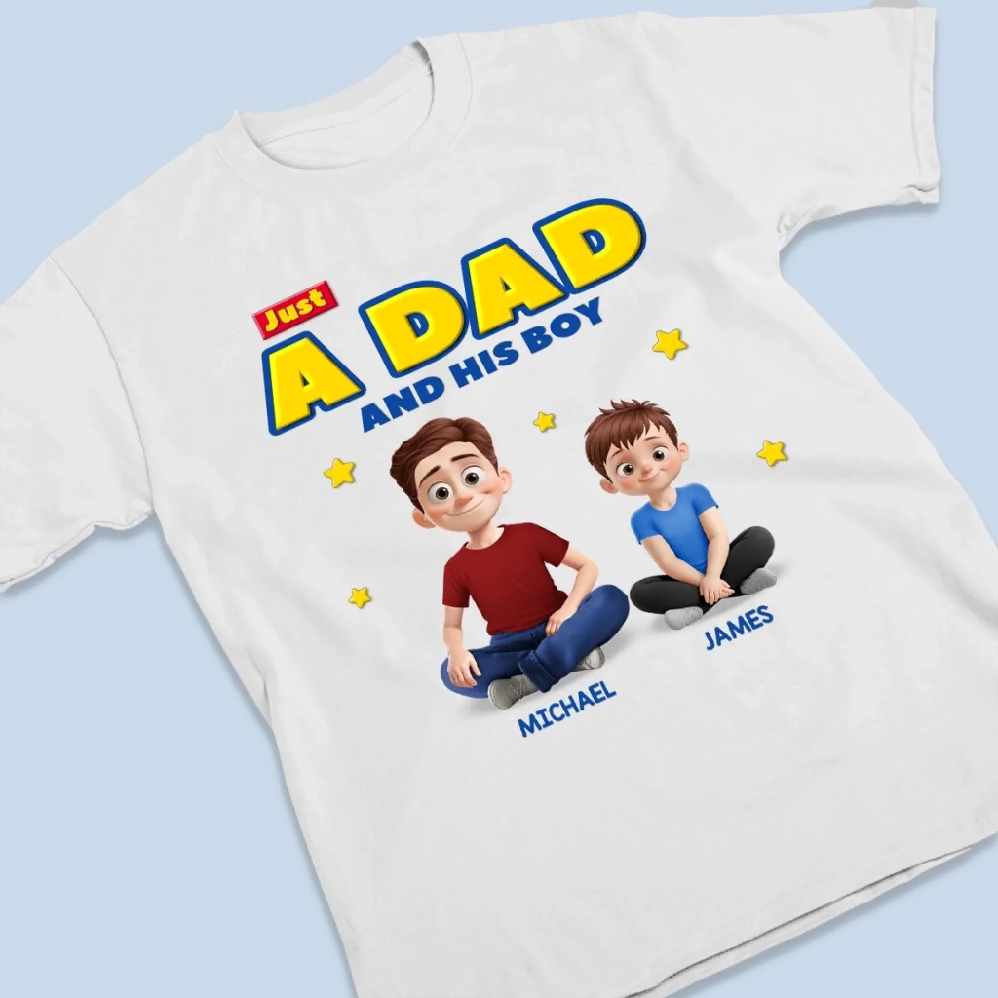 Just A Dad Doing His Best - Family Personalized Custom Unisex T-shirt, Premium T-shirt, Hoodie - Father's Day, Gift For Dad, Grandpa