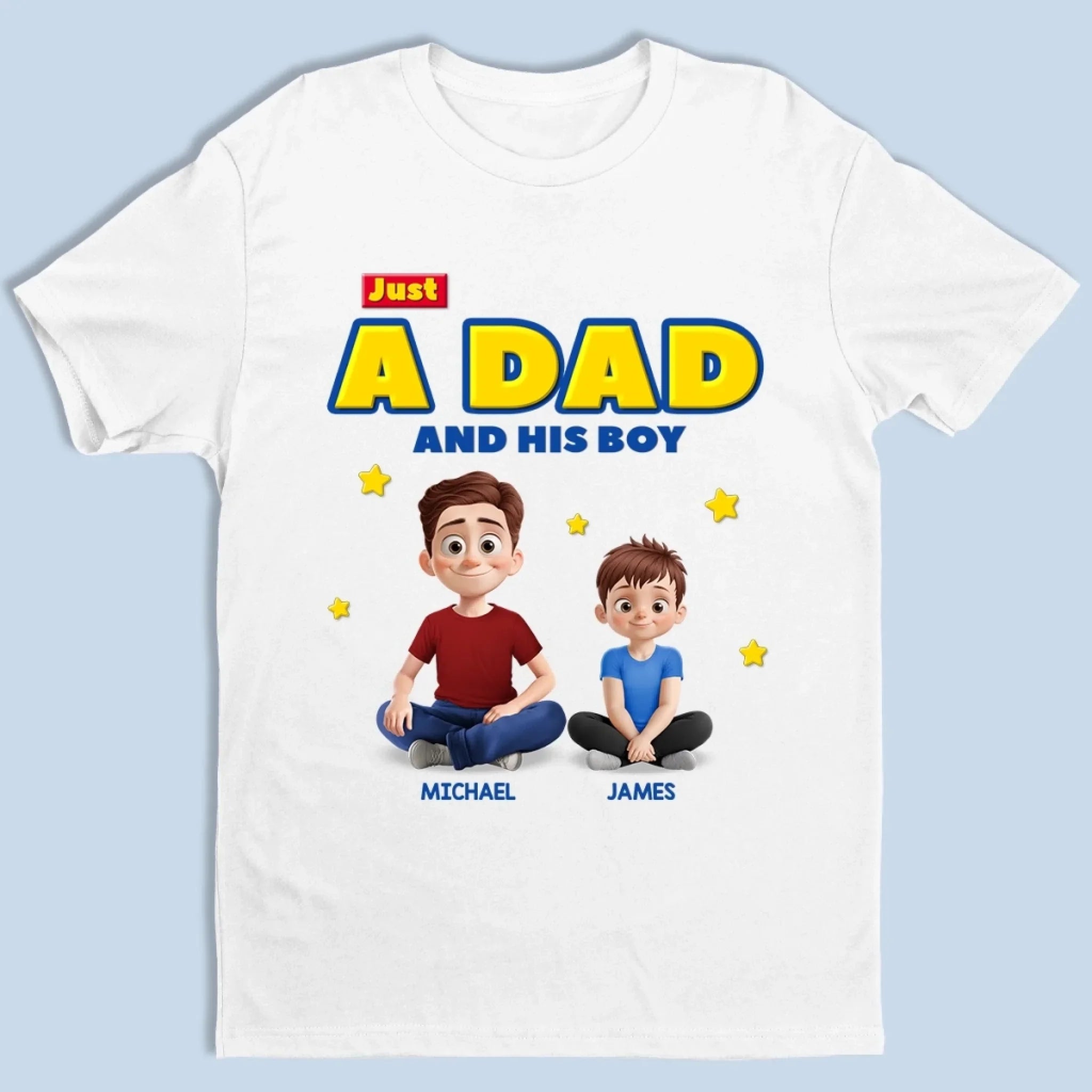 Just A Dad Doing His Best - Family Personalized Custom Unisex T-shirt, Premium T-shirt, Hoodie - Father's Day, Gift For Dad, Grandpa