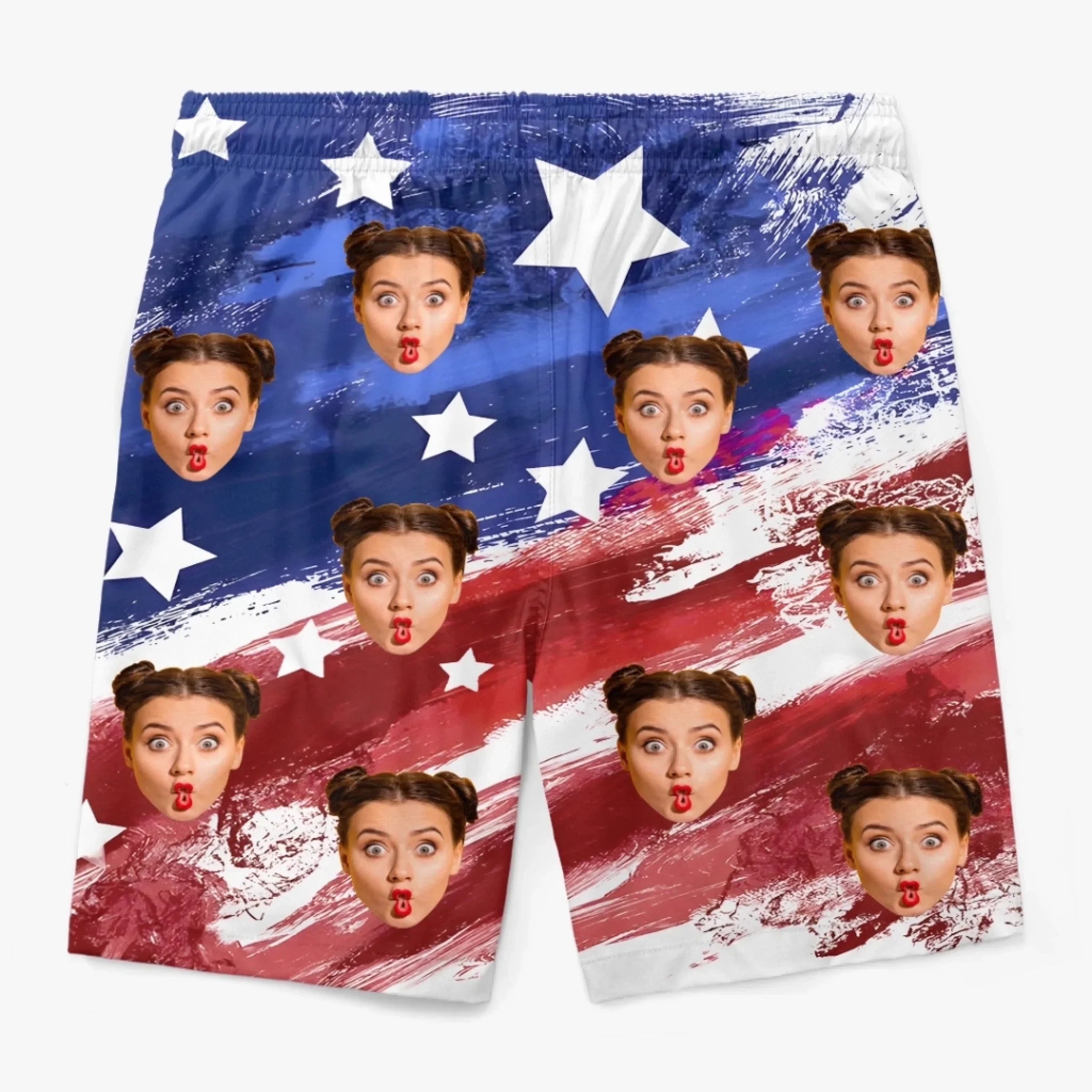 Custom Photo One Nation, One Crazy Fam - Family Personalized Custom Tropical Hawaiian Aloha Men Beach Shorts - Summer Vacation Gift For Family Members, Pet Owners, Pet Lovers