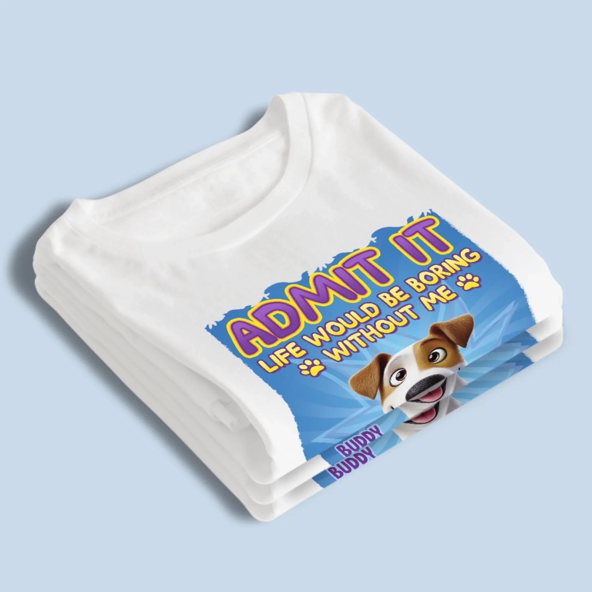 Whispers Of Love In Blue - Dog & Cat Personalized Custom Unisex T-shirt, Premium T-shirt, Hoodie - Father's Day, Gift For Dad, Pet Owners, Pet Lovers