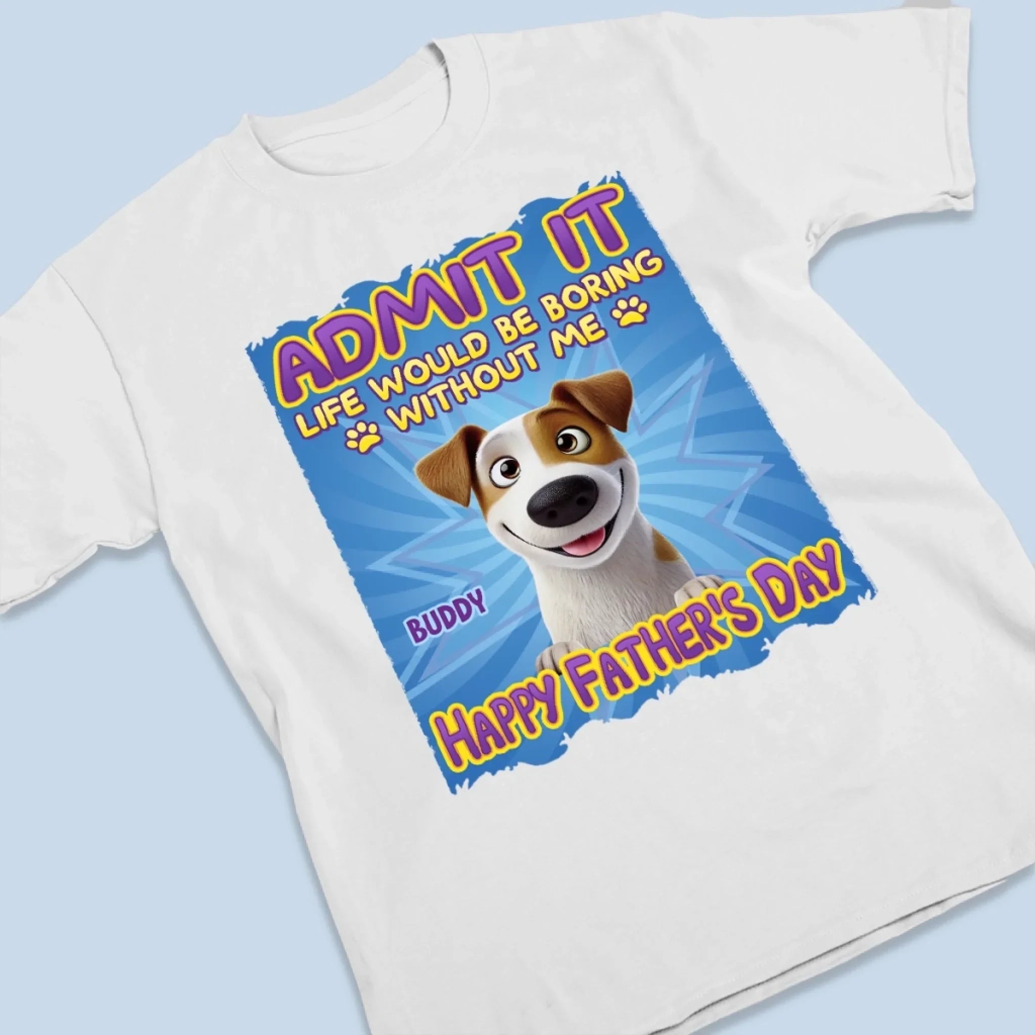 Whispers Of Love In Blue - Dog & Cat Personalized Custom Unisex T-shirt, Premium T-shirt, Hoodie - Father's Day, Gift For Dad, Pet Owners, Pet Lovers
