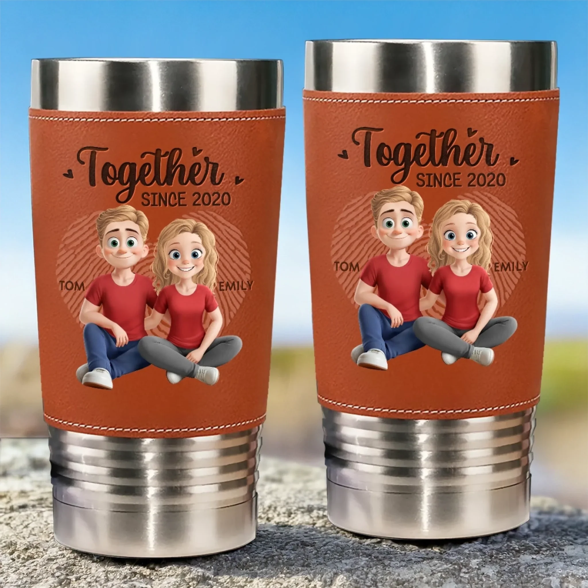 Still Annoying Each Other, Successfully - Couple Personalized Custom Printed Leather Tumbler - Gift For Husband Wife, Anniversary