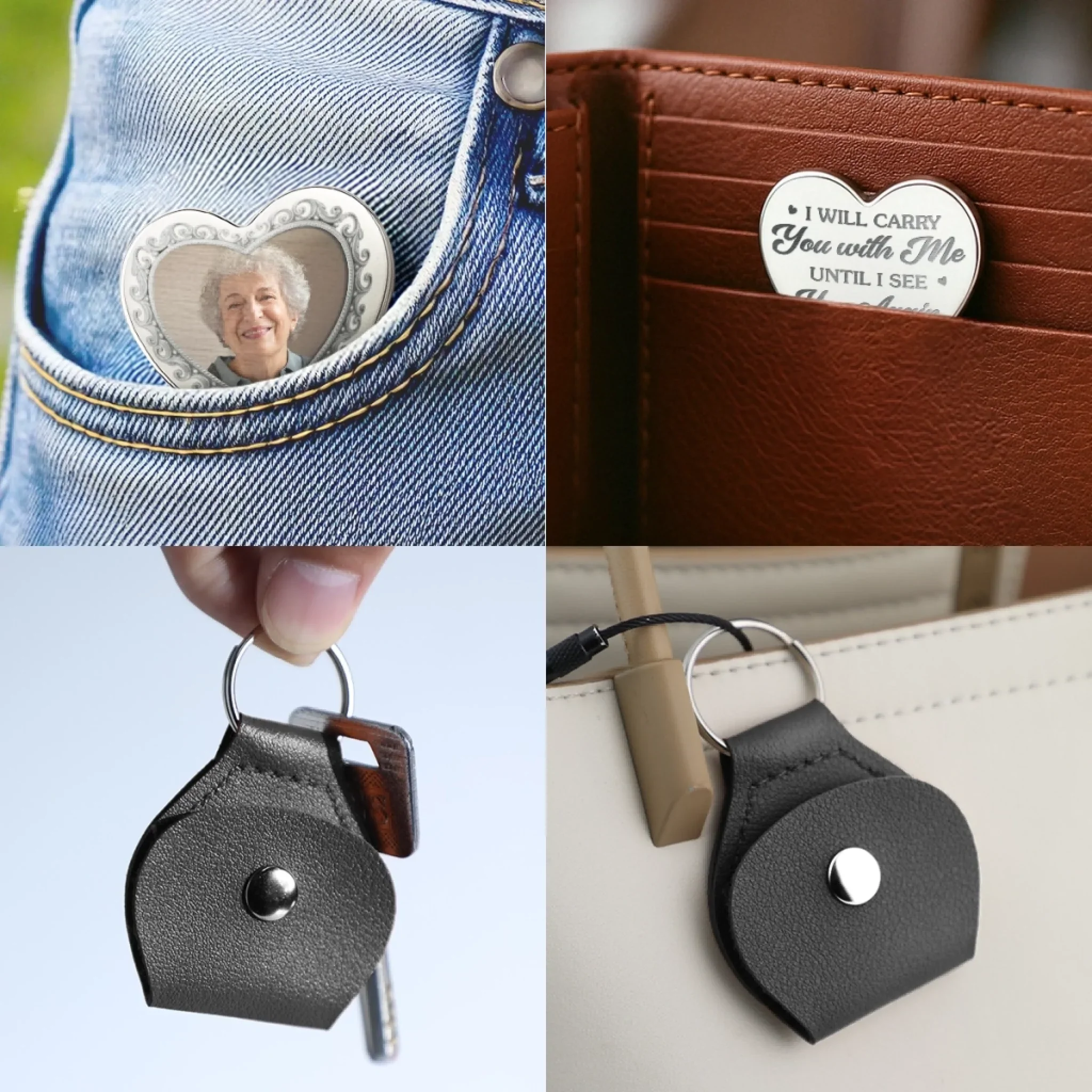 Custom Photo In My Soul, Always - Memorial Personalized Custom Heart Pocket Hug - Sympathy Gift For Family Members
