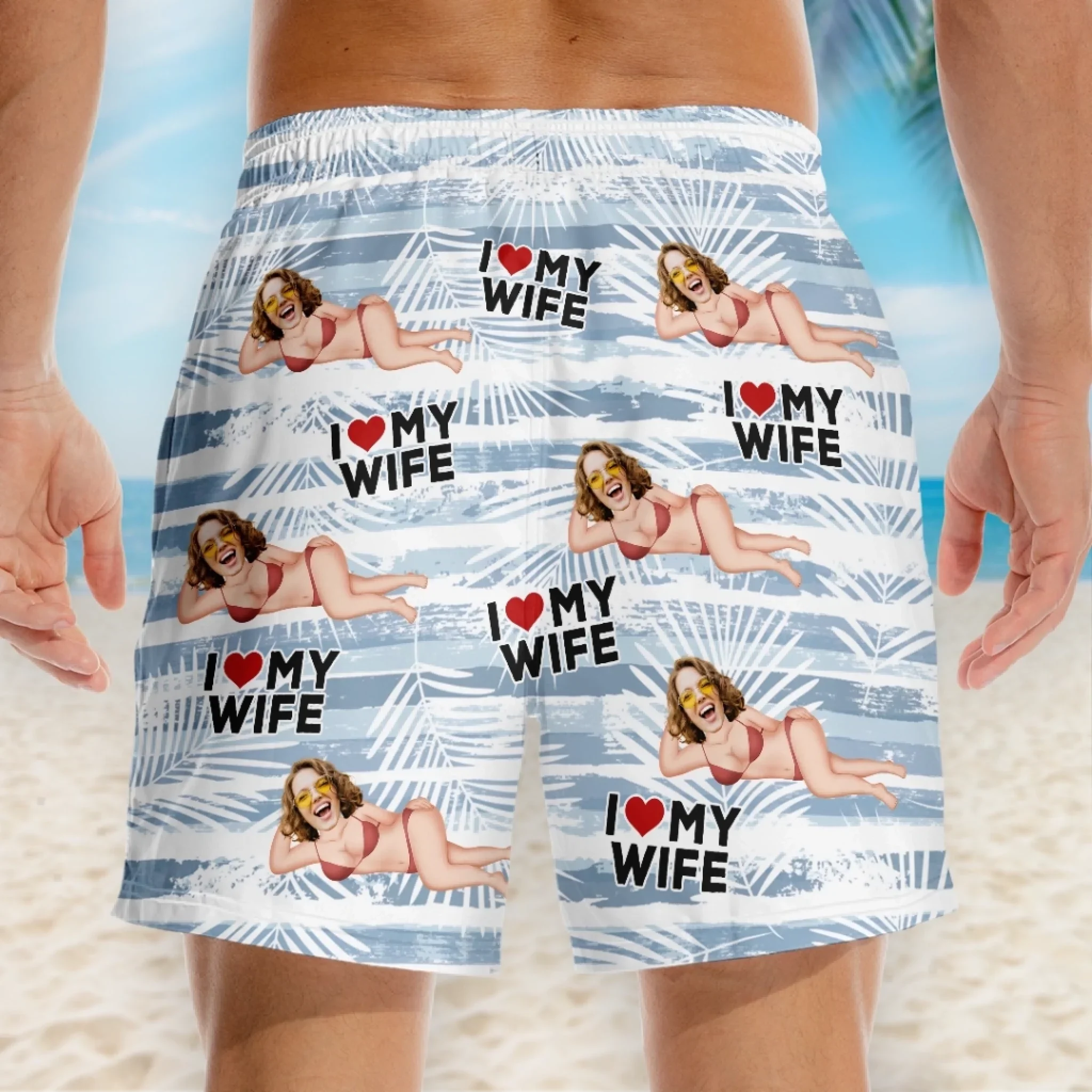 Custom Photo Tropical Hawaiian Aloha Men Beach Shorts - Summer Vacation And Travel Gifts For Husband And Wife, Him And Her - I Love My Destiny