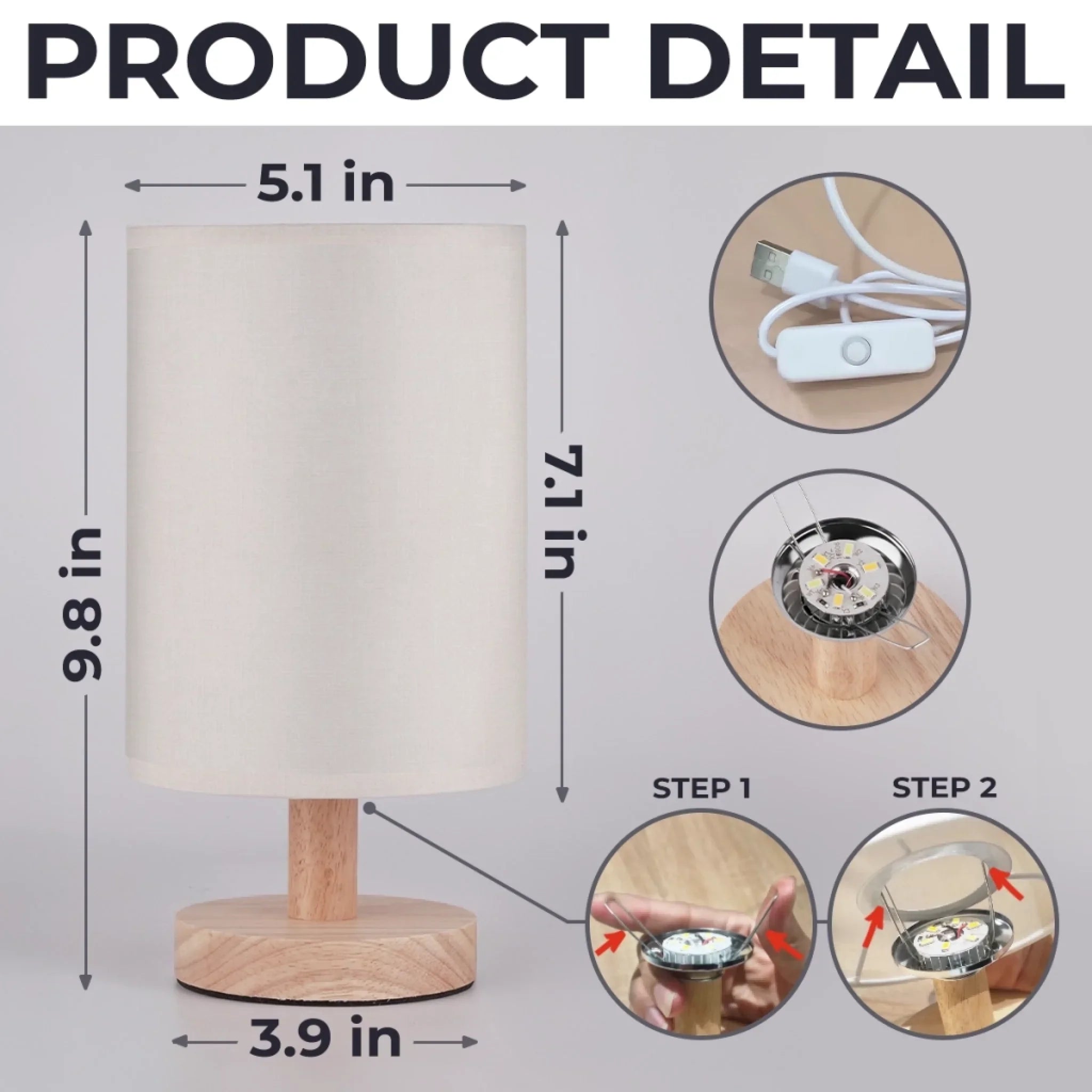 Together Forever - Couple Personalized Custom Linen Bedside Table Lamp - Gift For Husband Wife, Anniversary