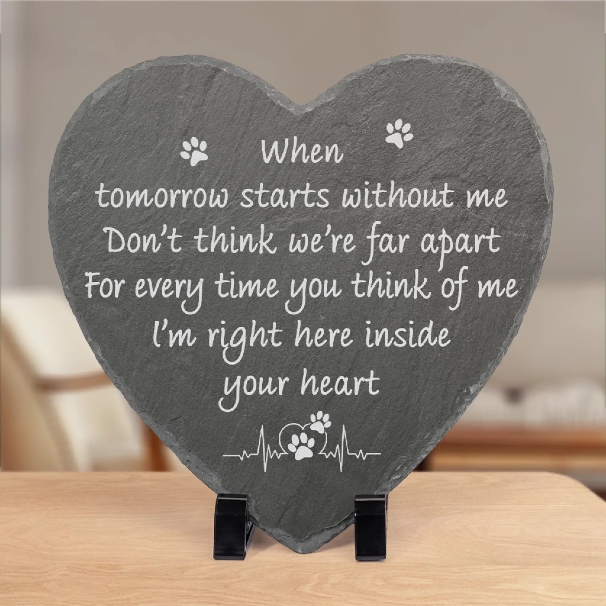 Still Loving You In Silence - Memorial Heart Shaped Stone With Stand - Sympathy Gift For Pet Owners, Pet Lovers