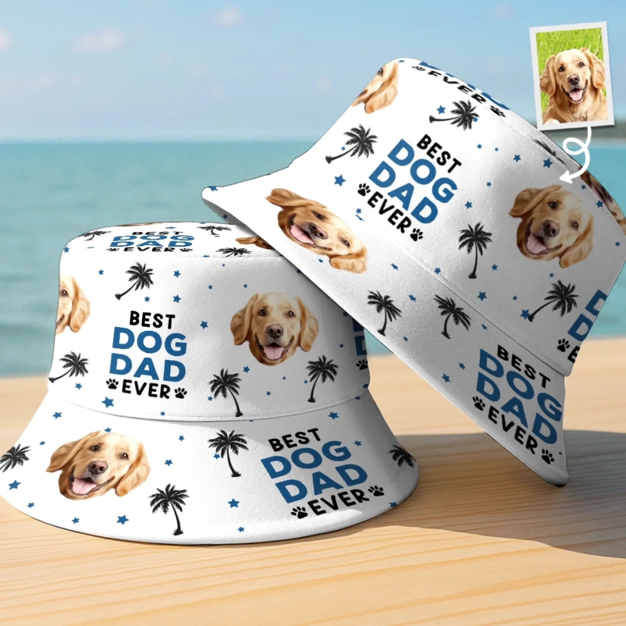 Custom Photo Fueled By Treats And Tail Wags - Dog & Cat Personalized Custom Bucket Hat - Summer Vacation Gift For Pet Owners, Pet Lovers