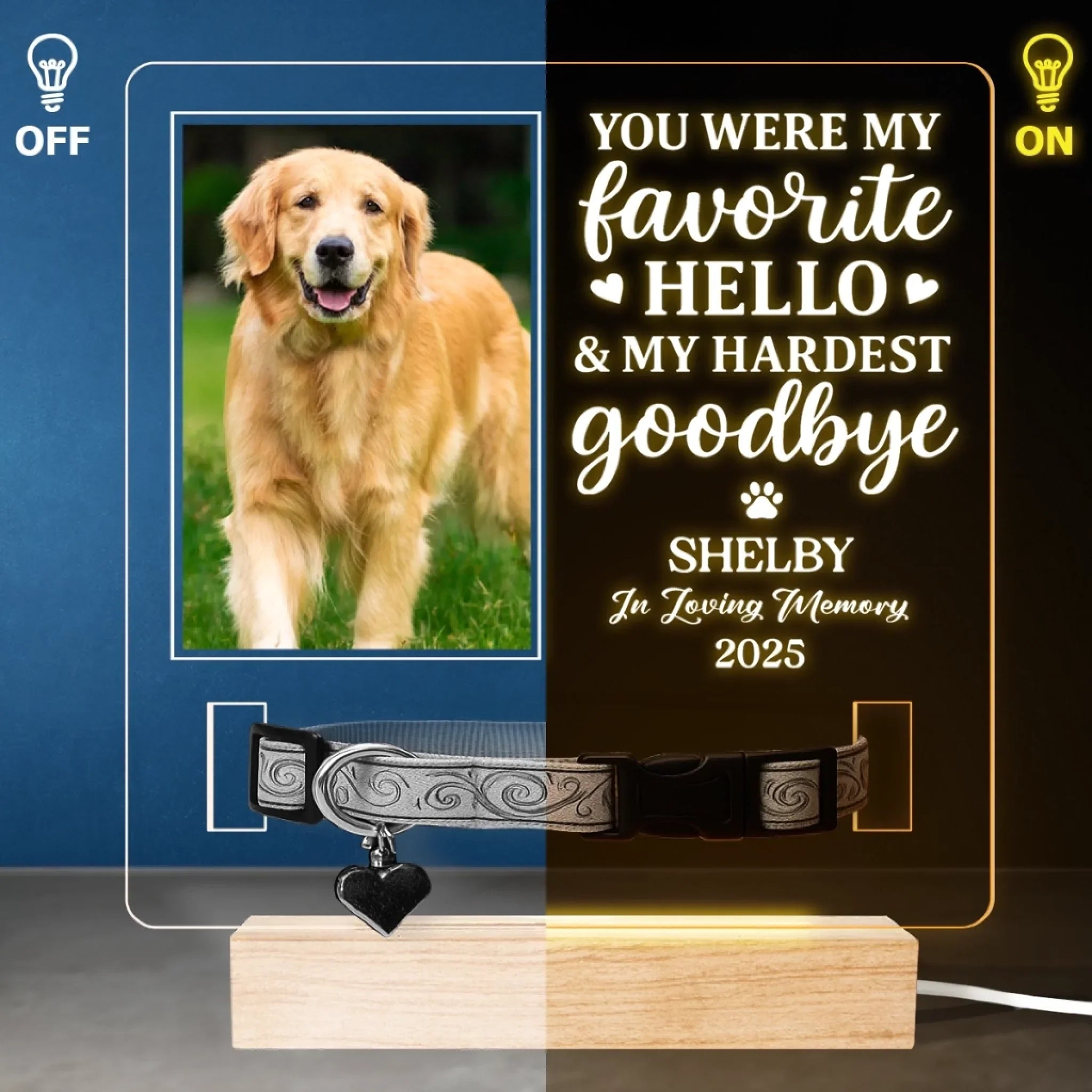 Custom Photo Your Light Will Always Shine In My Heart - Memorial Personalized Custom Pet Loss Memorial Light - Sympathy Gift For Pet Owners, Pet Lovers