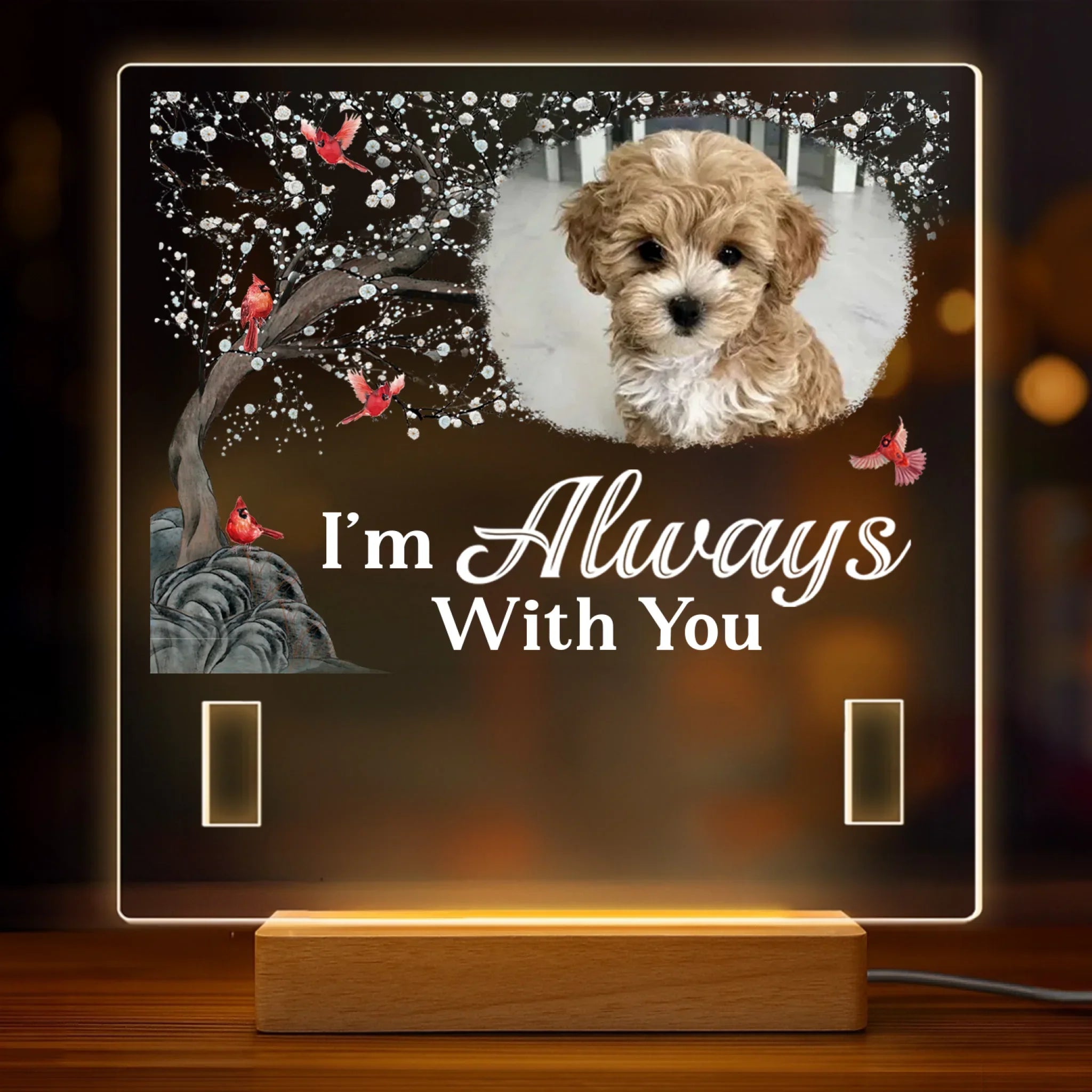 Custom Photo I'm Always With You - Memorial Personalized Custom Pet Loss Memorial Light - Sympathy Gift For Pet Owners, Pet Lovers