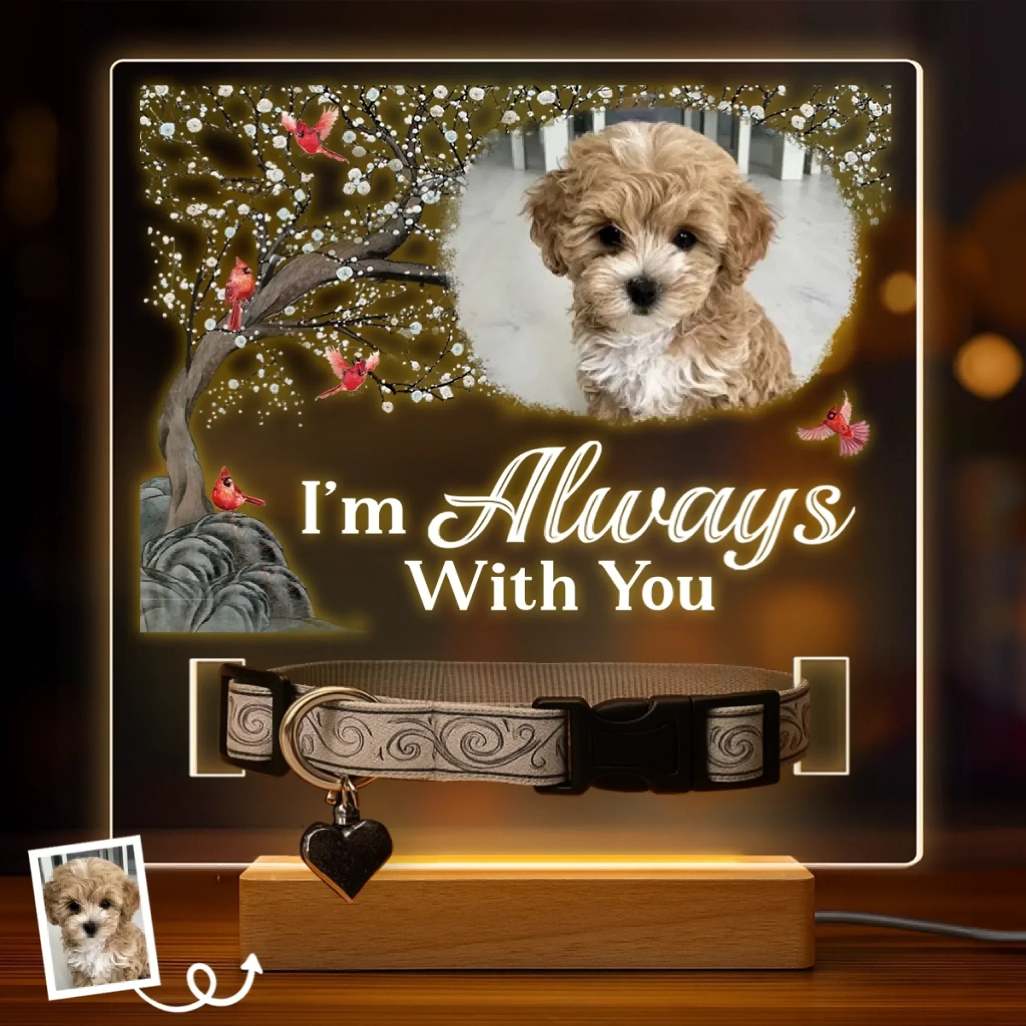 Custom Photo I'm Always With You - Memorial Personalized Custom Pet Loss Memorial Light - Sympathy Gift For Pet Owners, Pet Lovers