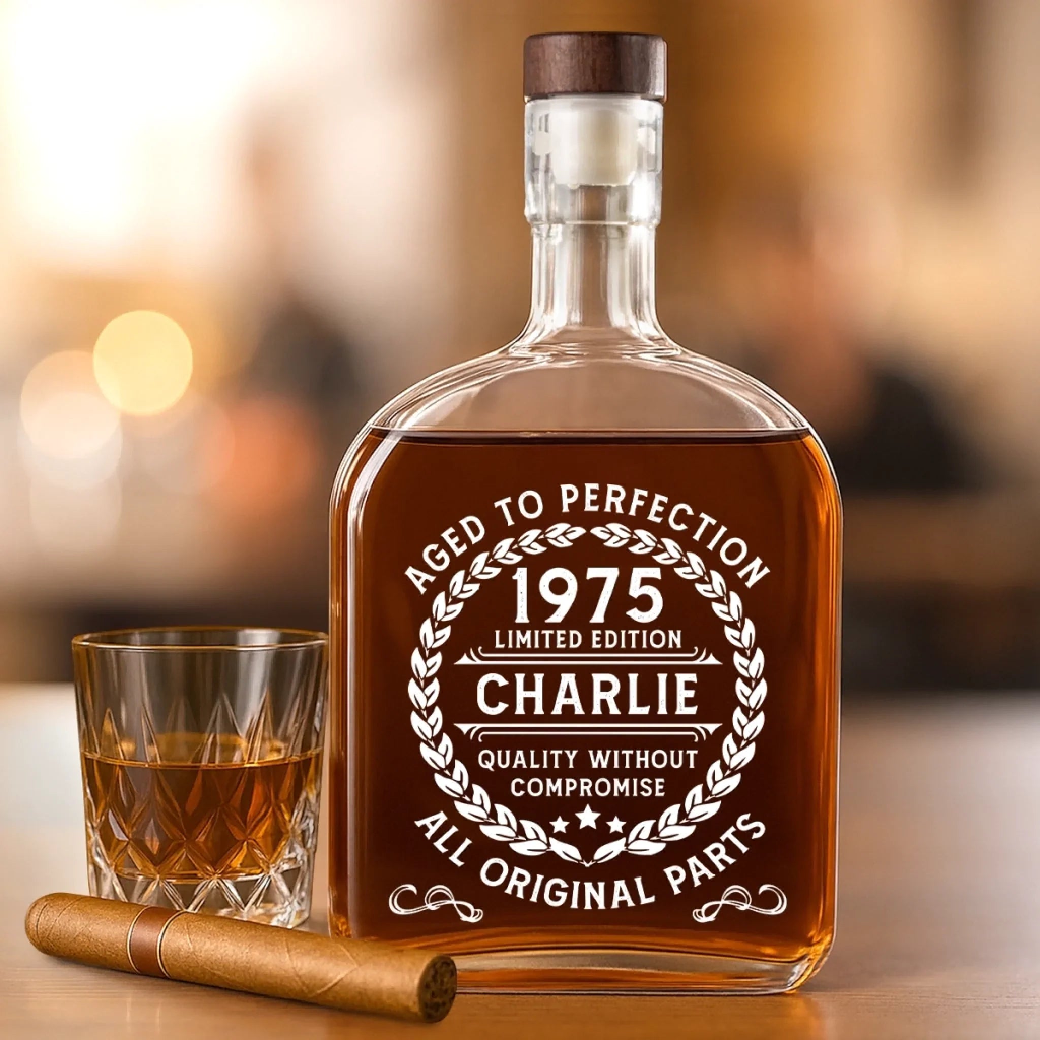 Built To Last, Aged To Perfection - Couple Personalized Custom Whiskey Bottle - Birthday, Anniversary Gift For Husband