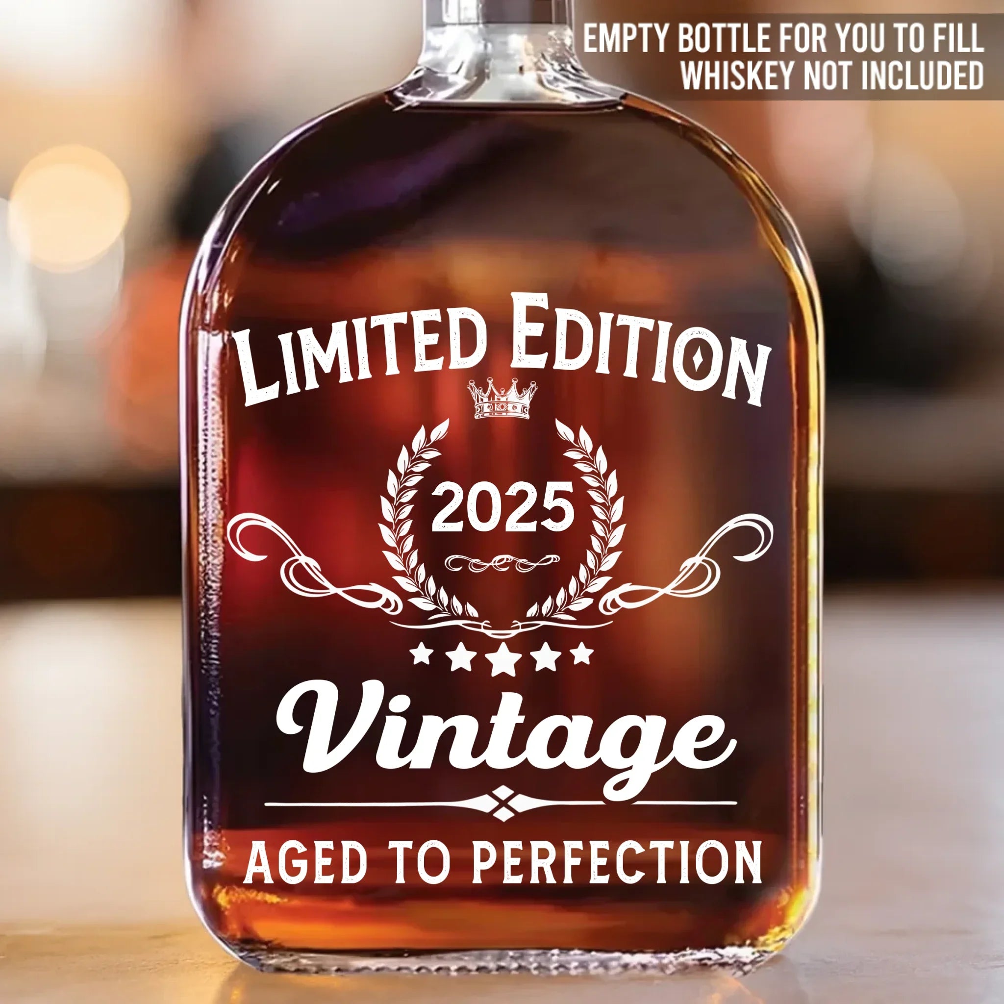 Cheers To The Best Partner In Time - Couple Personalized Custom Whiskey Bottle - Birthday, Anniversary Gift For Husband