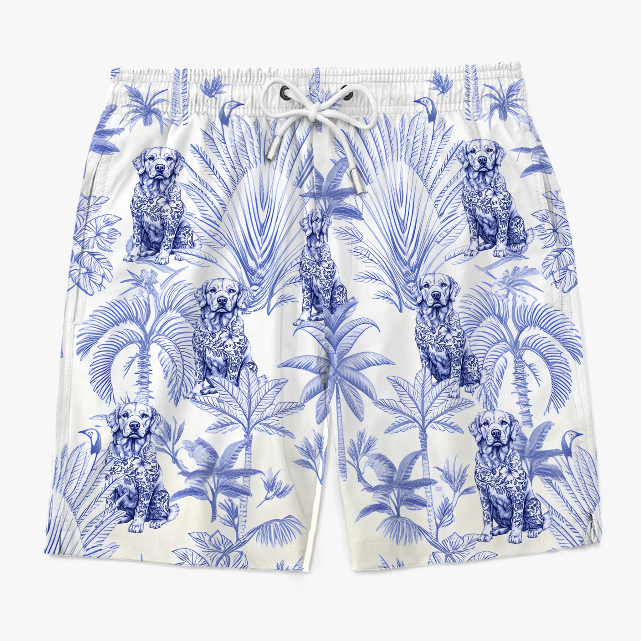 Stay Pawsitive, Stay Tropical - Dog Personalized Custom Tropical Hawaiian Aloha Men Beach Shorts - Summer Vacation Gift For Pet Owners, Pet Lovers