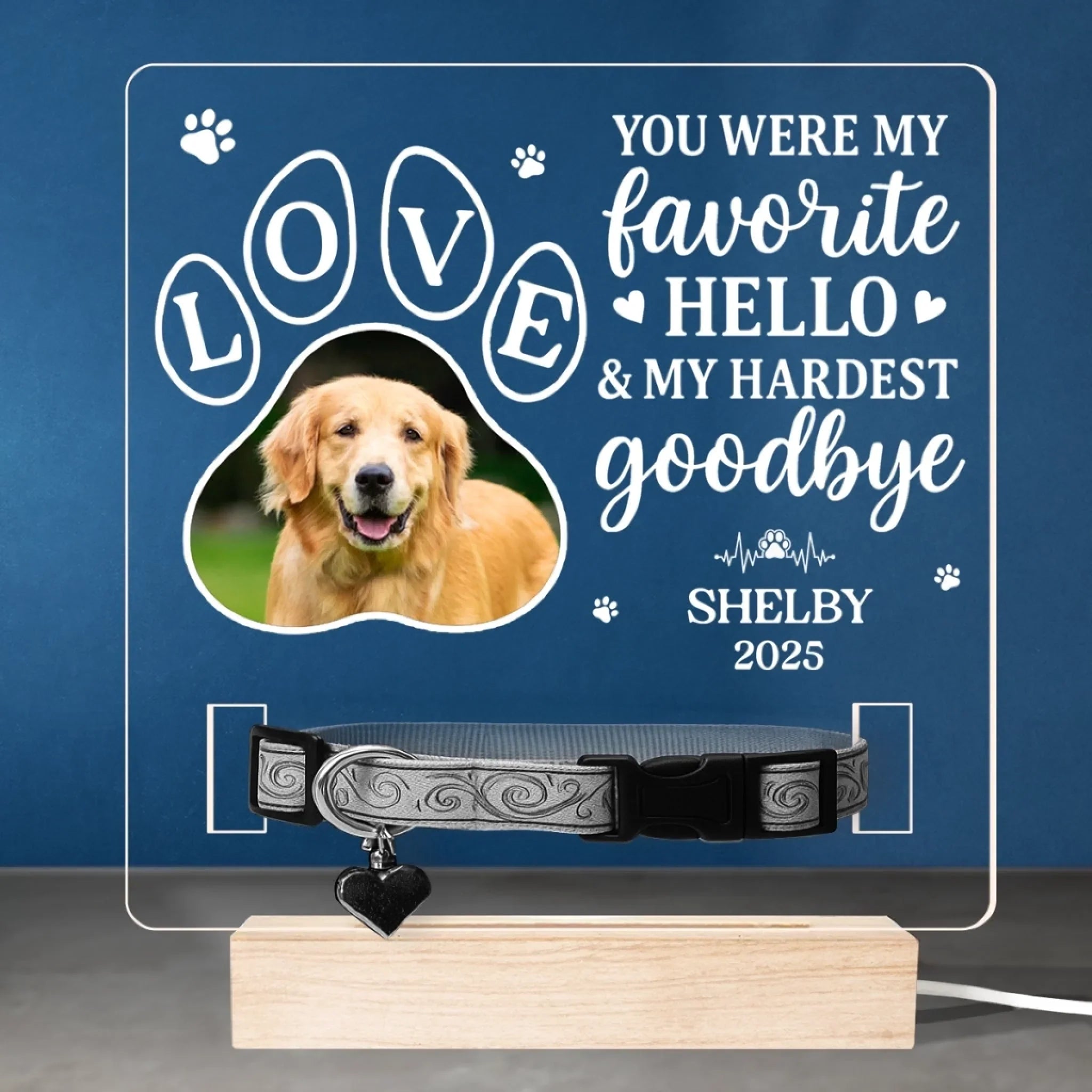 Custom Photo Loved Beyond Words - Memorial Personalized Custom Pet Loss Memorial Light - Sympathy Gift For Pet Owners, Pet Lovers