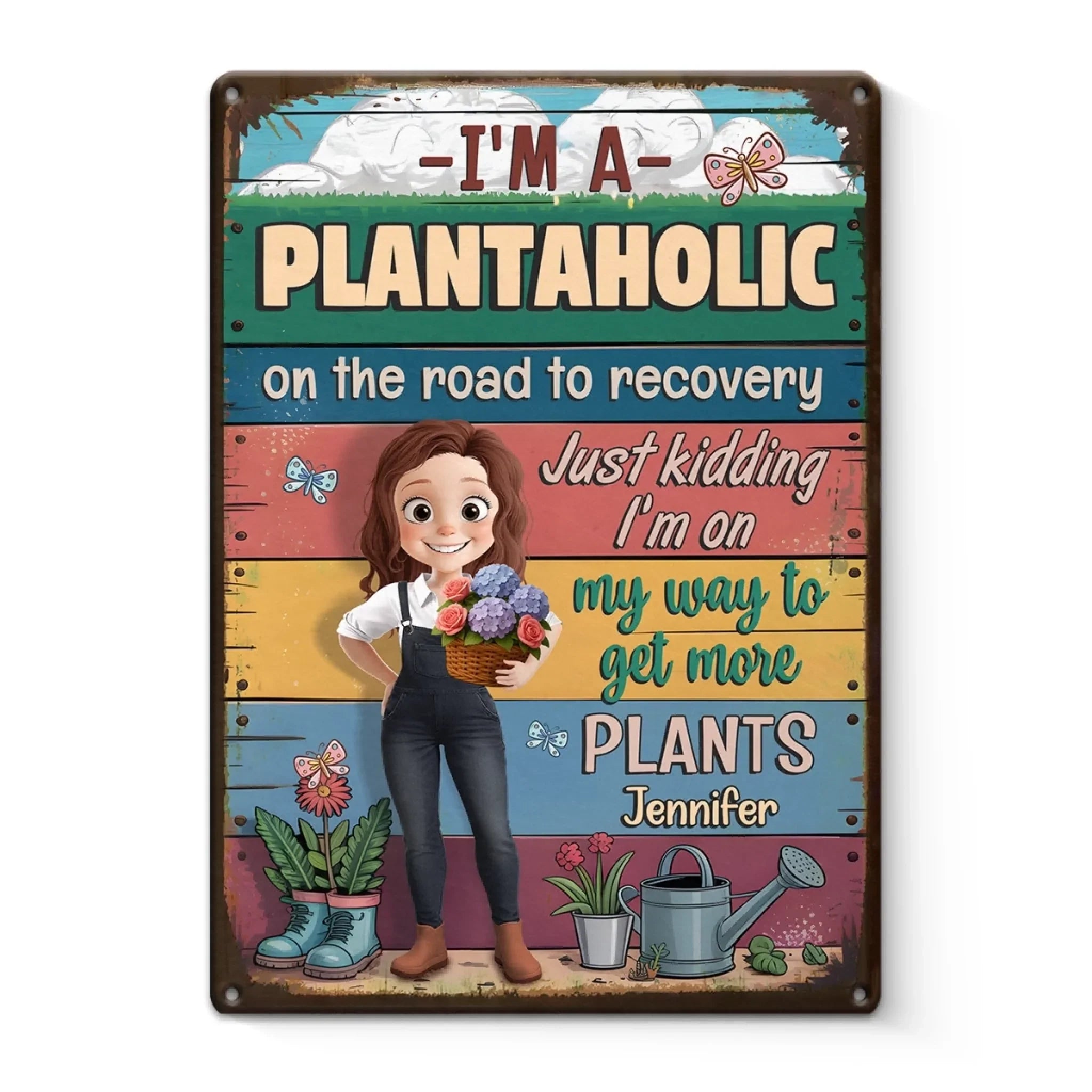Planting Is Healing - Family Personalized Custom Home Decor Metal Sign - Gift For Yourself, Best Friends, Siblings, Family Members, Gardening Lovers