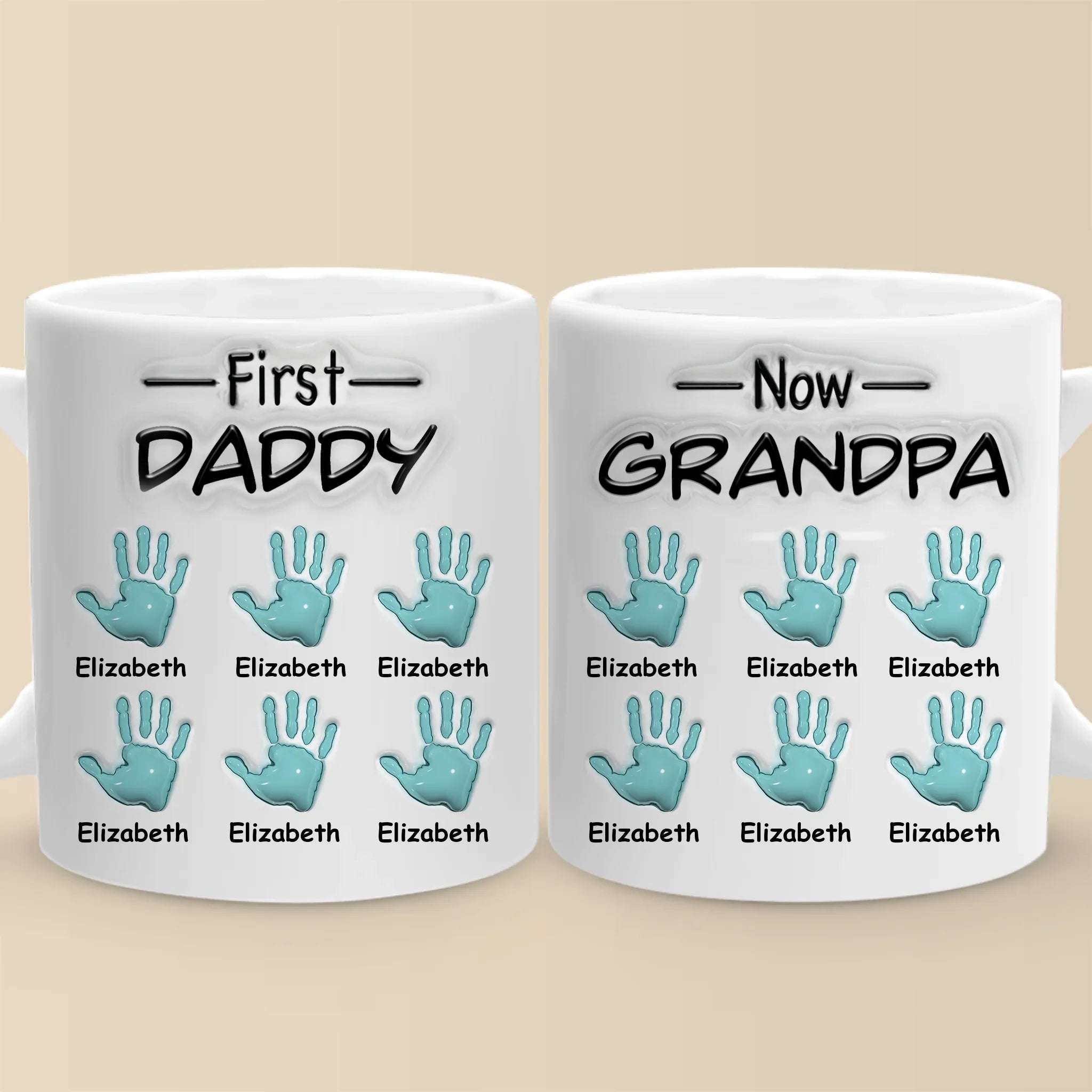 From Dad To Grandpa - Family Personalized Custom 3D Inflated Effect Printed Mug - Father's Day, Gift For Dad, Grandpa