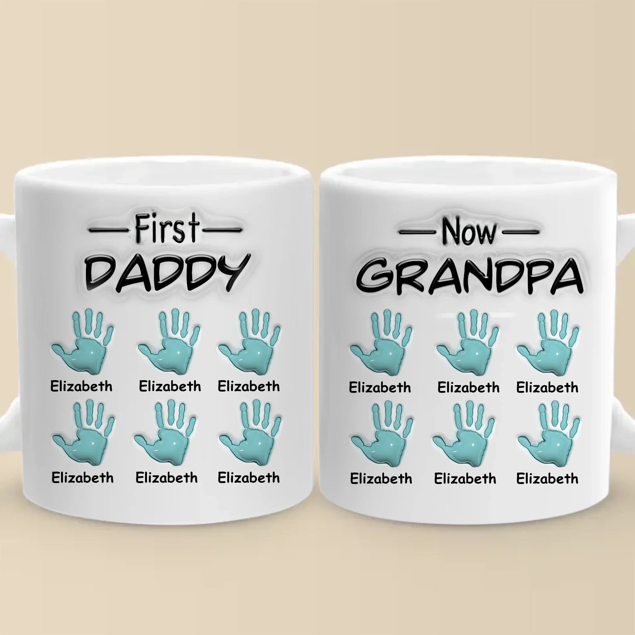 From Dad To Grandpa - Family Personalized Custom 3D Inflated Effect Printed Mug - Father's Day, Gift For Dad, Grandpa