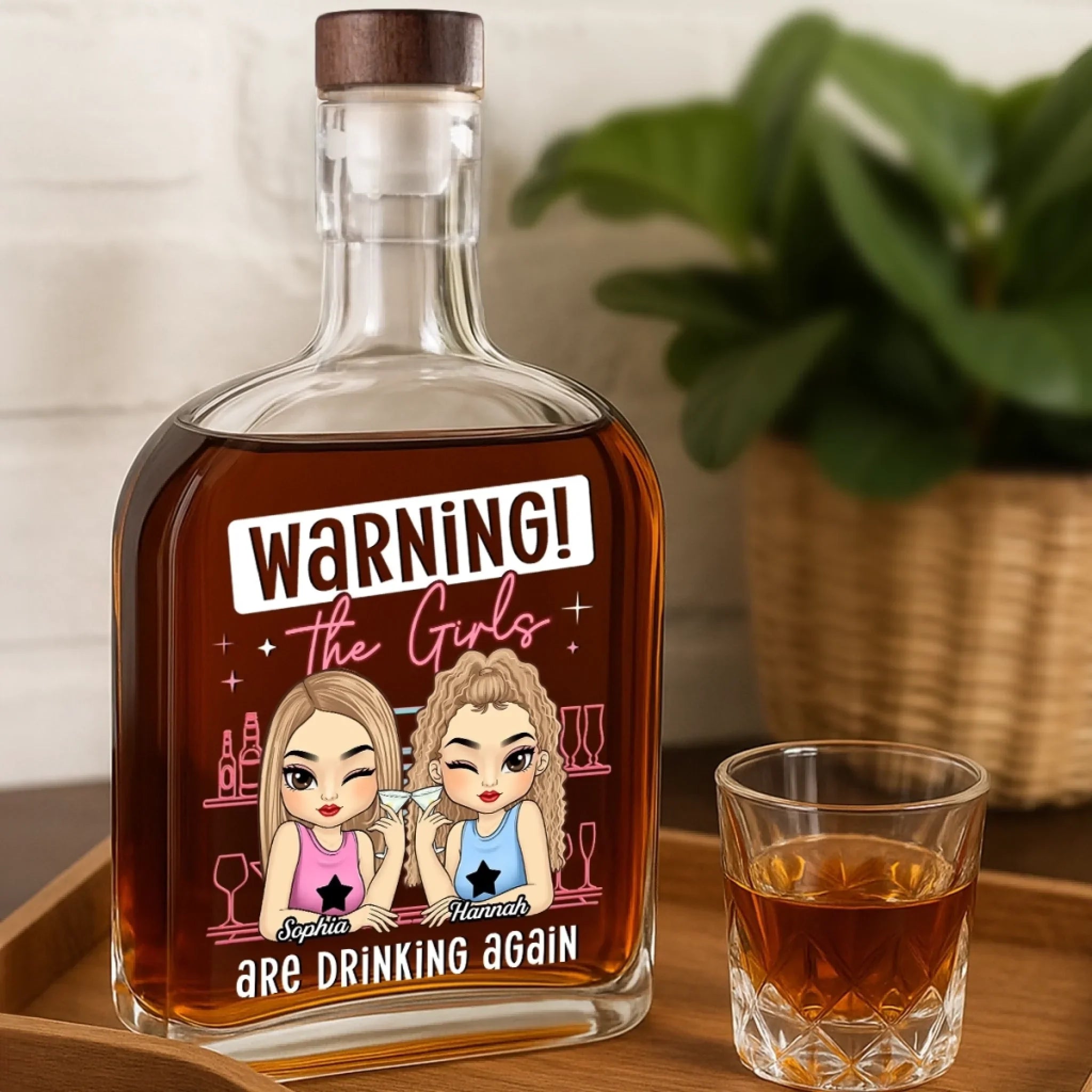 Custom Whiskey Bottle - Personalized Best Friend Birthday Gifts For Women - Unbreakable Friendship Vibes