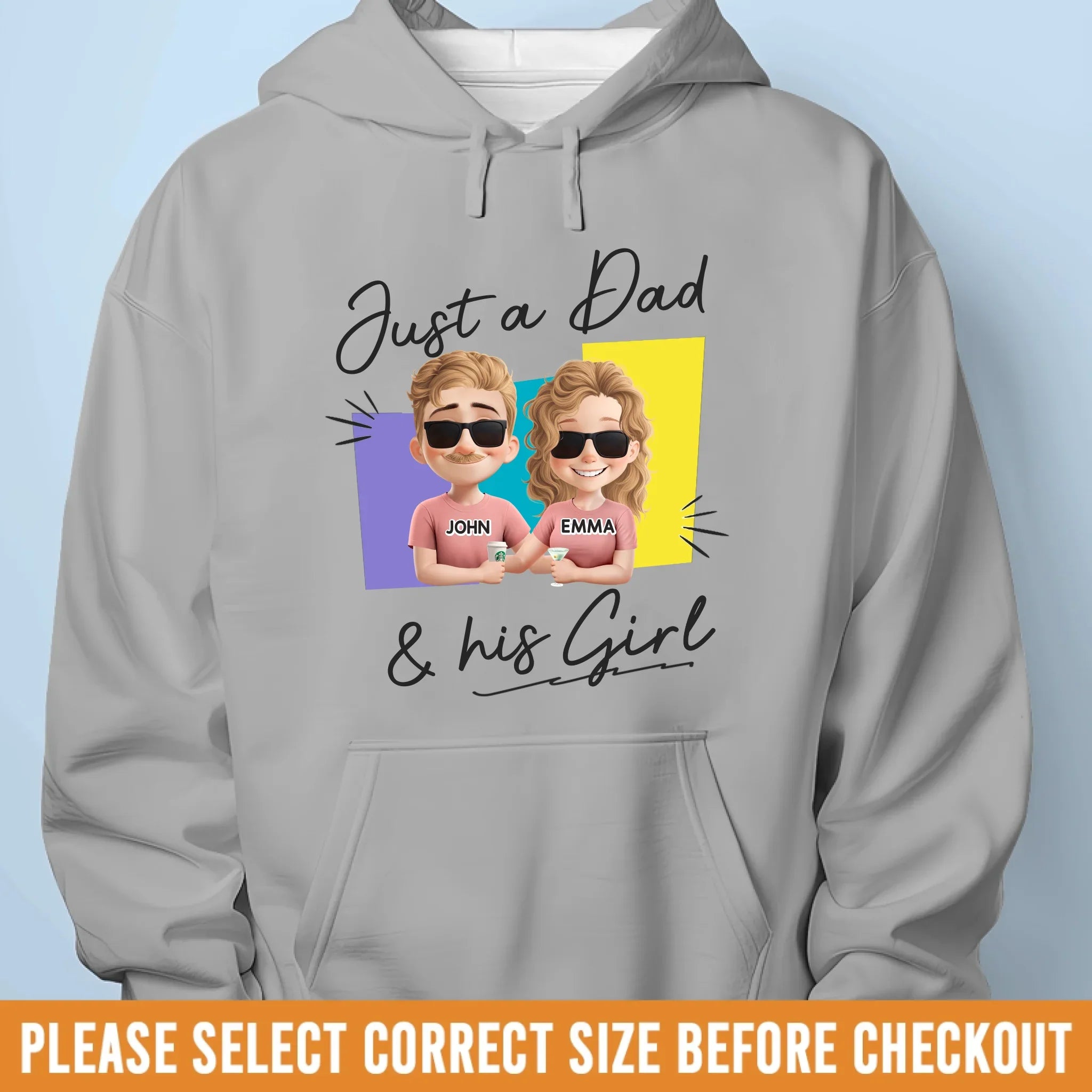 Just A Dad And His Children - Family Personalized Custom Unisex T-shirt, Premium T-shirt, Hoodie - Father's Day, Gift For Dad