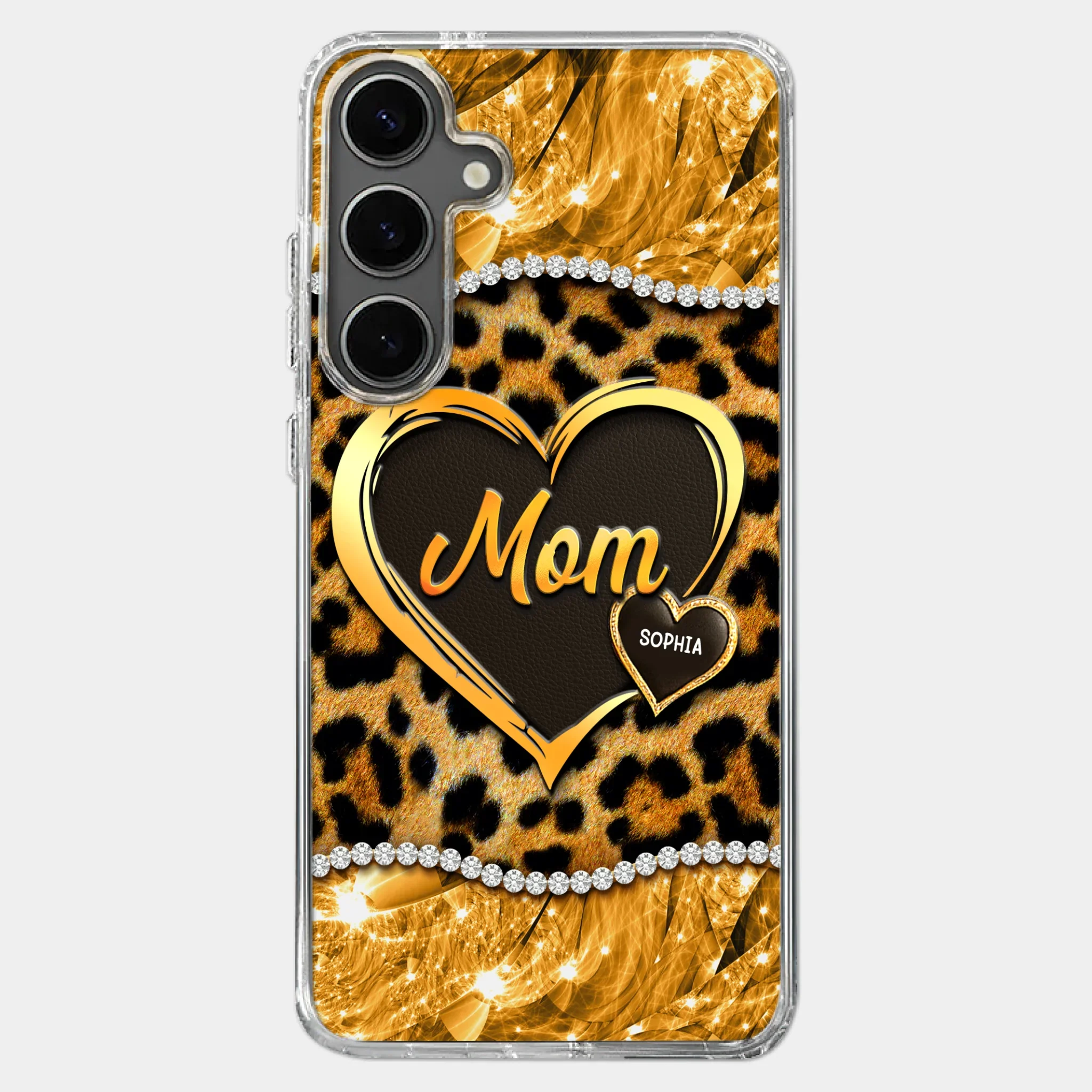Custom 3D Inflated Effect Printed Clear Phone Case - Personalized Mother's Day Gifts For Mother, Grandmother - Shine Like A Diamond