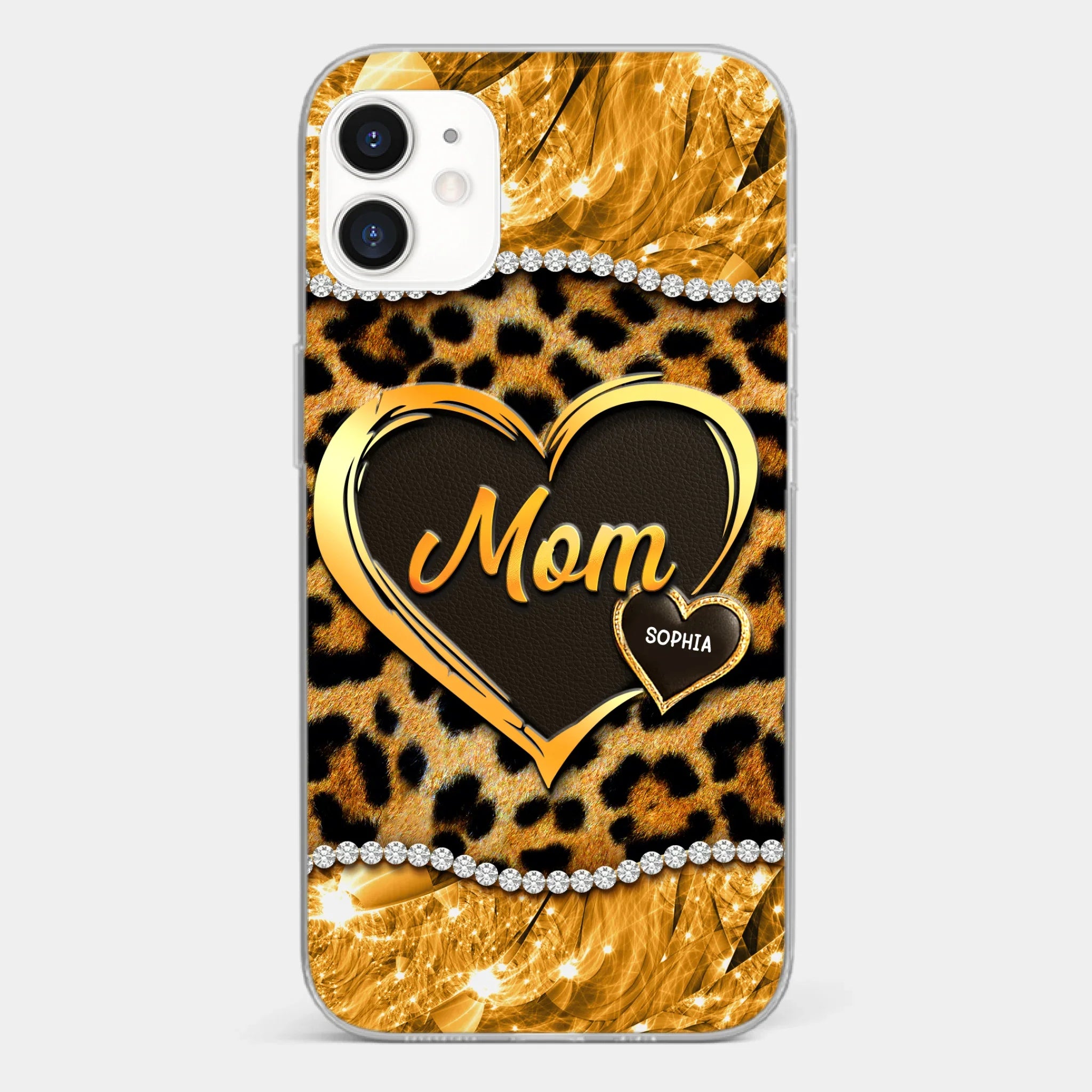 Custom 3D Inflated Effect Printed Clear Phone Case - Personalized Mother's Day Gifts For Mother, Grandmother - Shine Like A Diamond