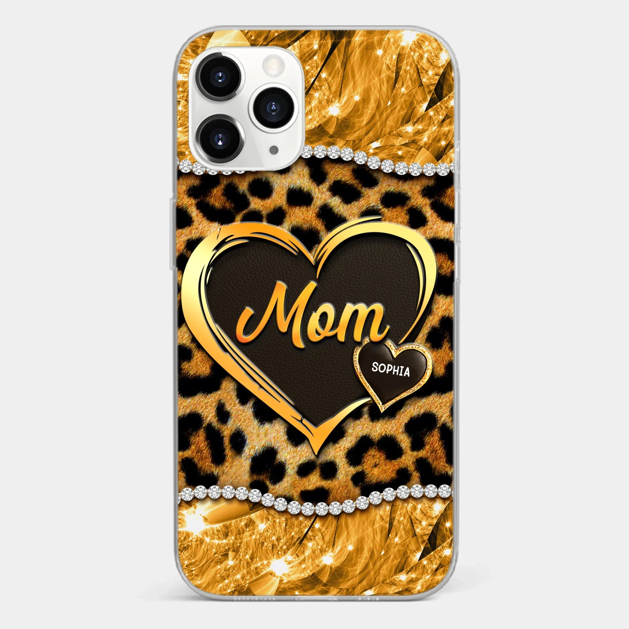 Custom 3D Inflated Effect Printed Clear Phone Case - Personalized Mother's Day Gifts For Mother, Grandmother - Shine Like A Diamond