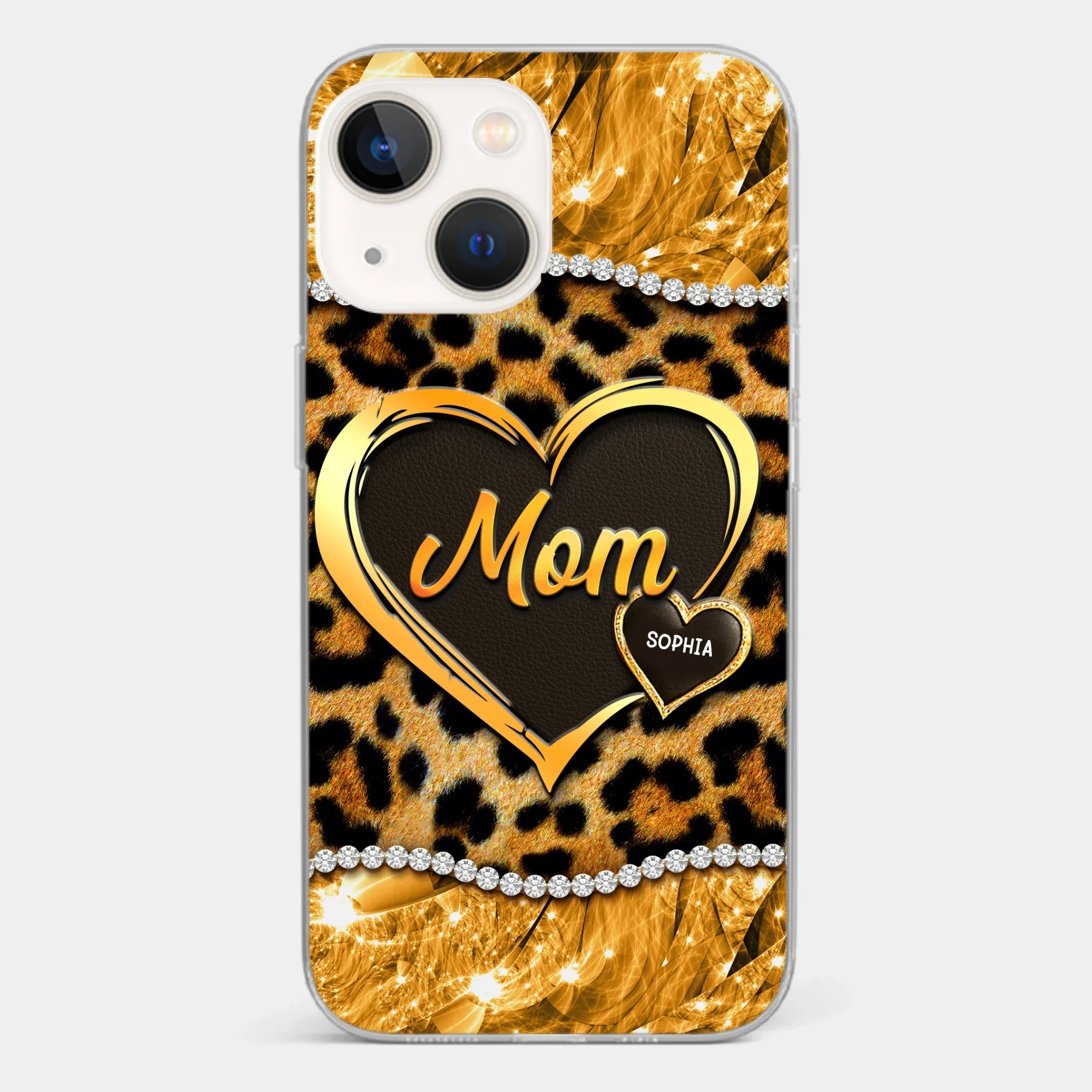 Custom 3D Inflated Effect Printed Clear Phone Case - Personalized Mother's Day Gifts For Mother, Grandmother - Shine Like A Diamond