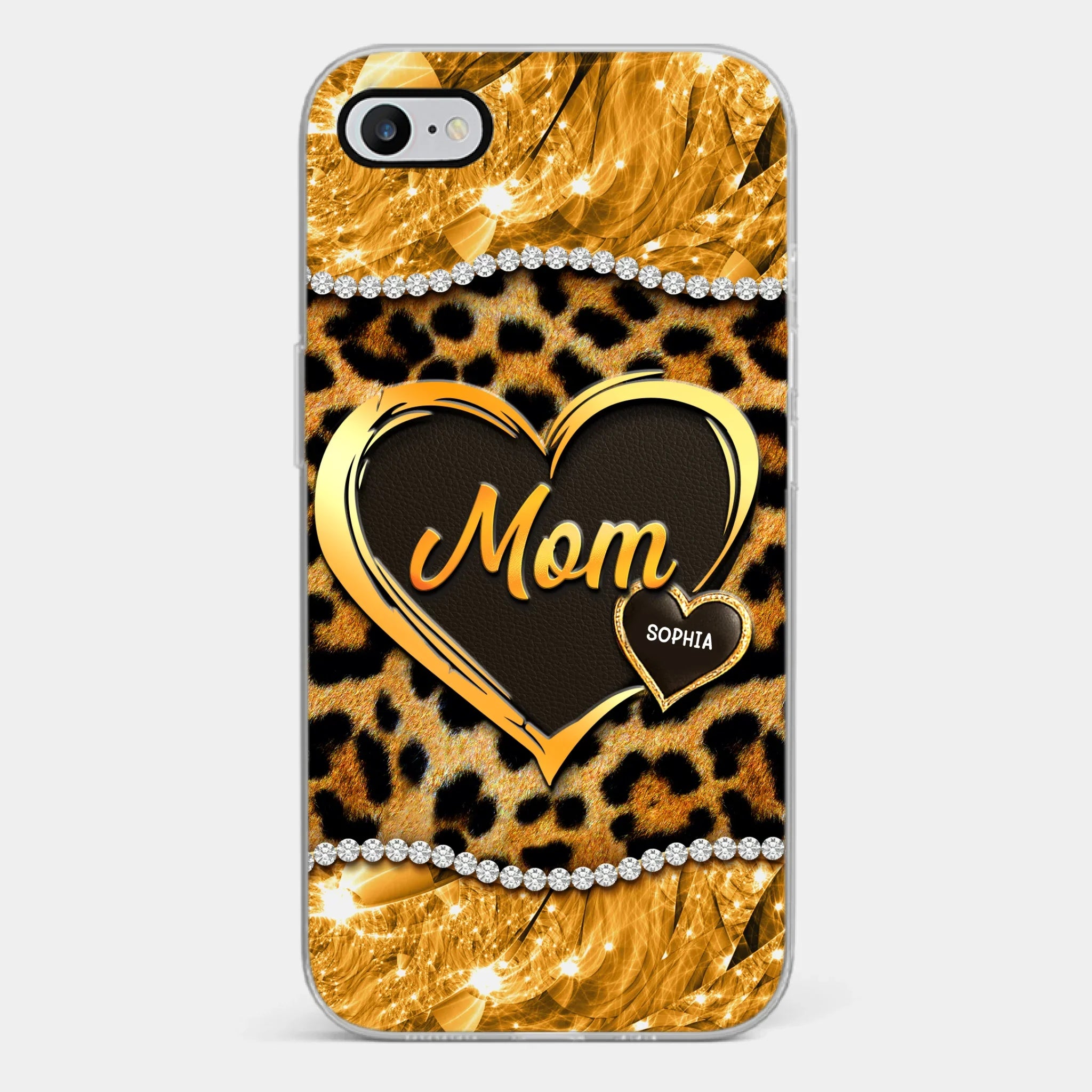 Custom 3D Inflated Effect Printed Clear Phone Case - Personalized Mother's Day Gifts For Mother, Grandmother - Shine Like A Diamond