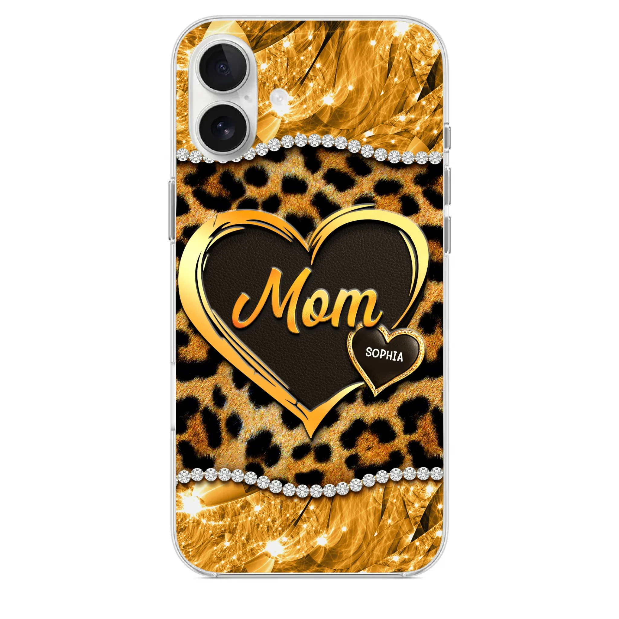 Custom 3D Inflated Effect Printed Clear Phone Case - Personalized Mother's Day Gifts For Mother, Grandmother - Shine Like A Diamond