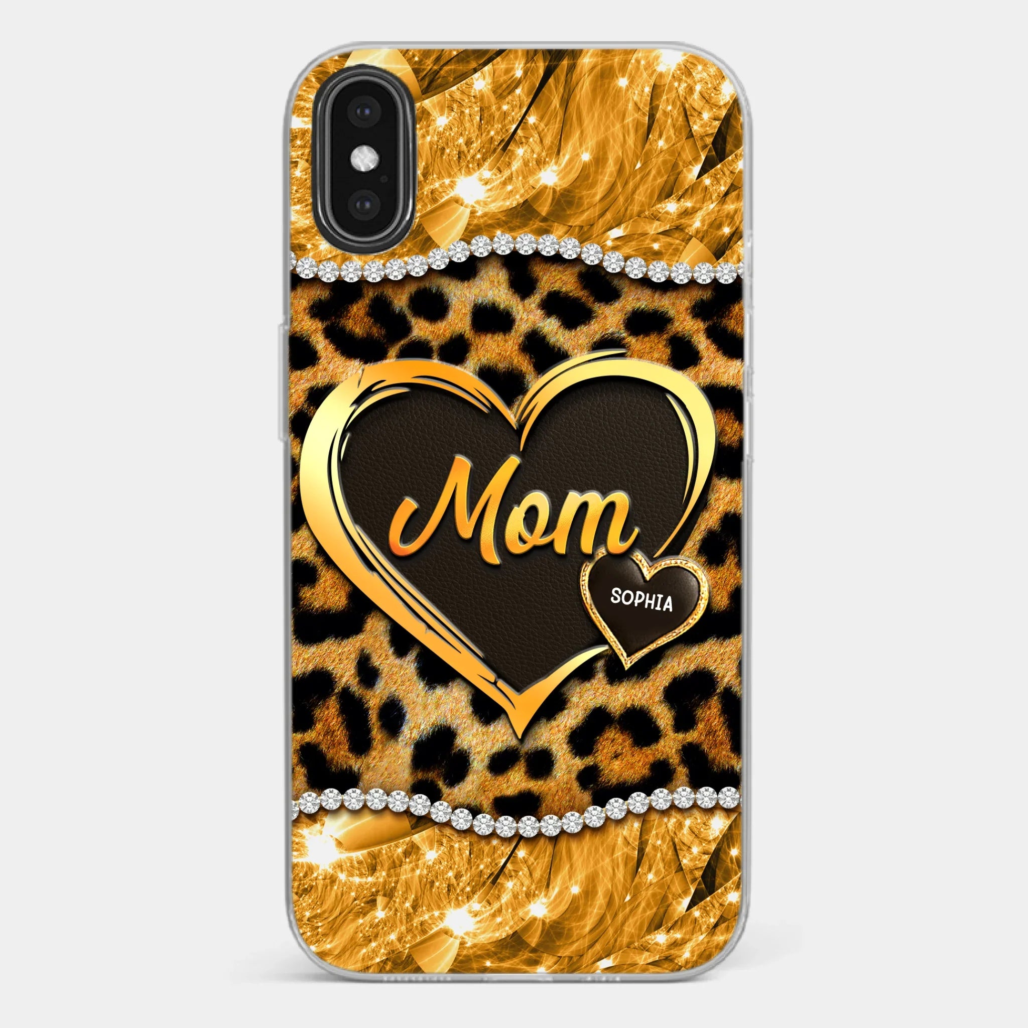 Custom 3D Inflated Effect Printed Clear Phone Case - Personalized Mother's Day Gifts For Mother, Grandmother - Shine Like A Diamond