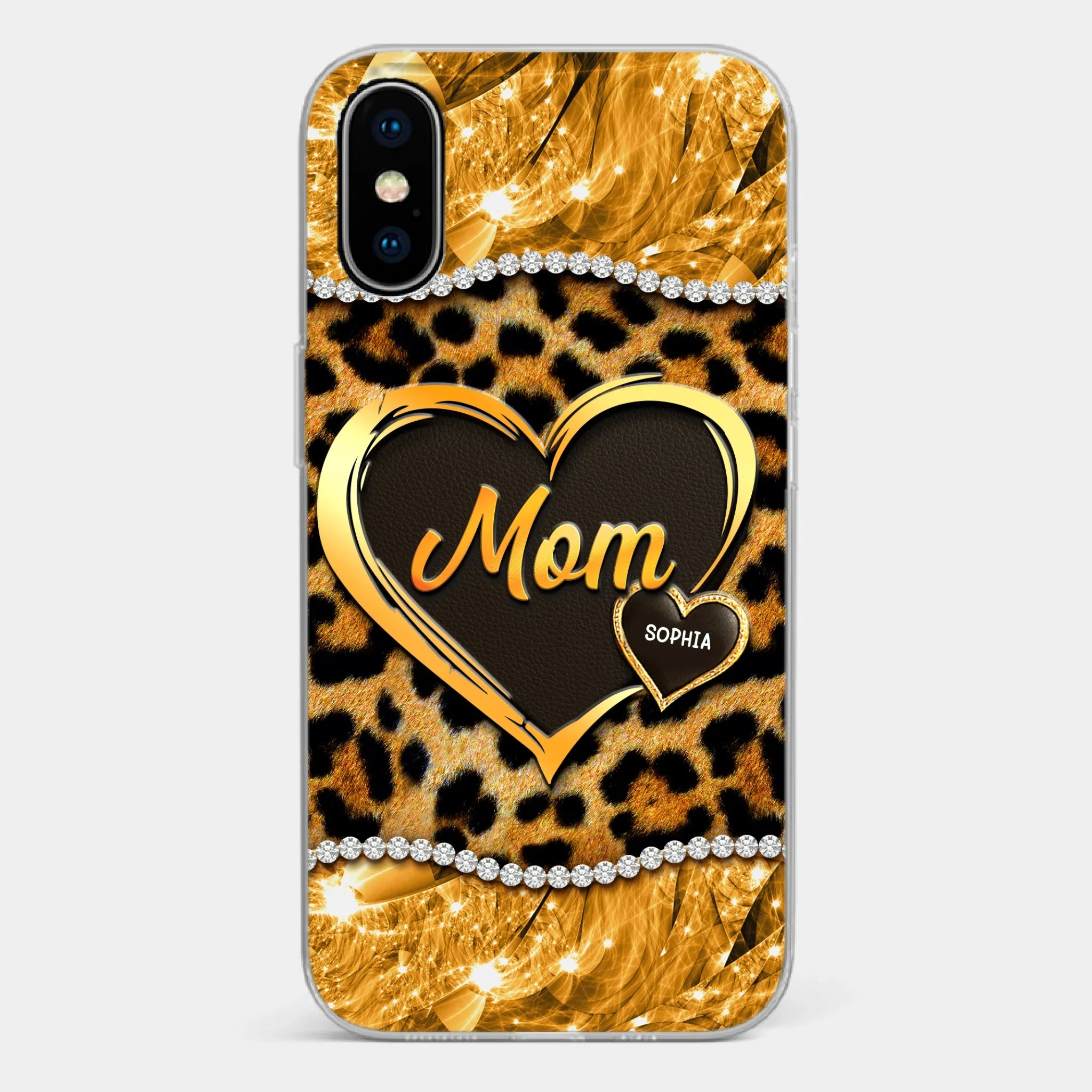 Custom 3D Inflated Effect Printed Clear Phone Case - Personalized Mother's Day Gifts For Mother, Grandmother - Shine Like A Diamond