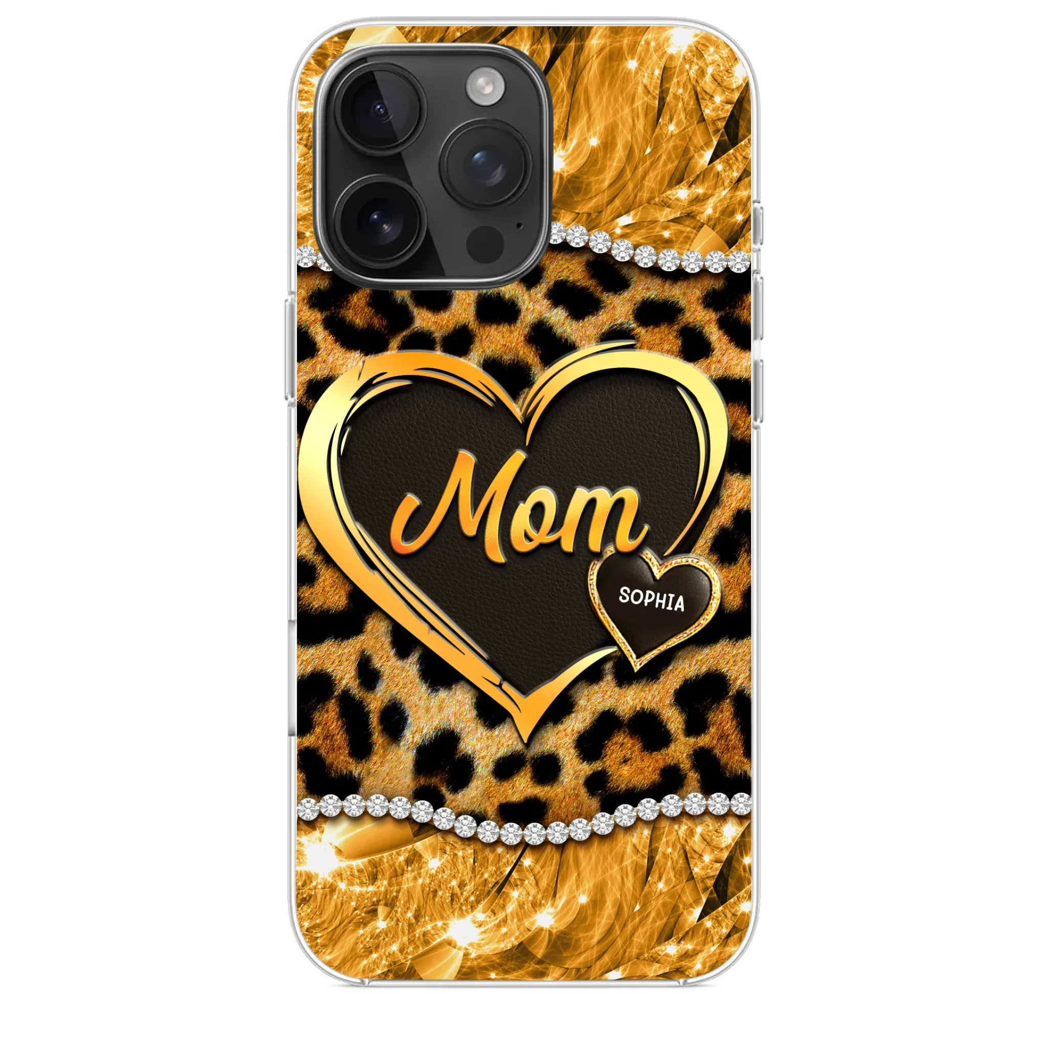 Custom 3D Inflated Effect Printed Clear Phone Case - Personalized Mother's Day Gifts For Mother, Grandmother - Shine Like A Diamond
