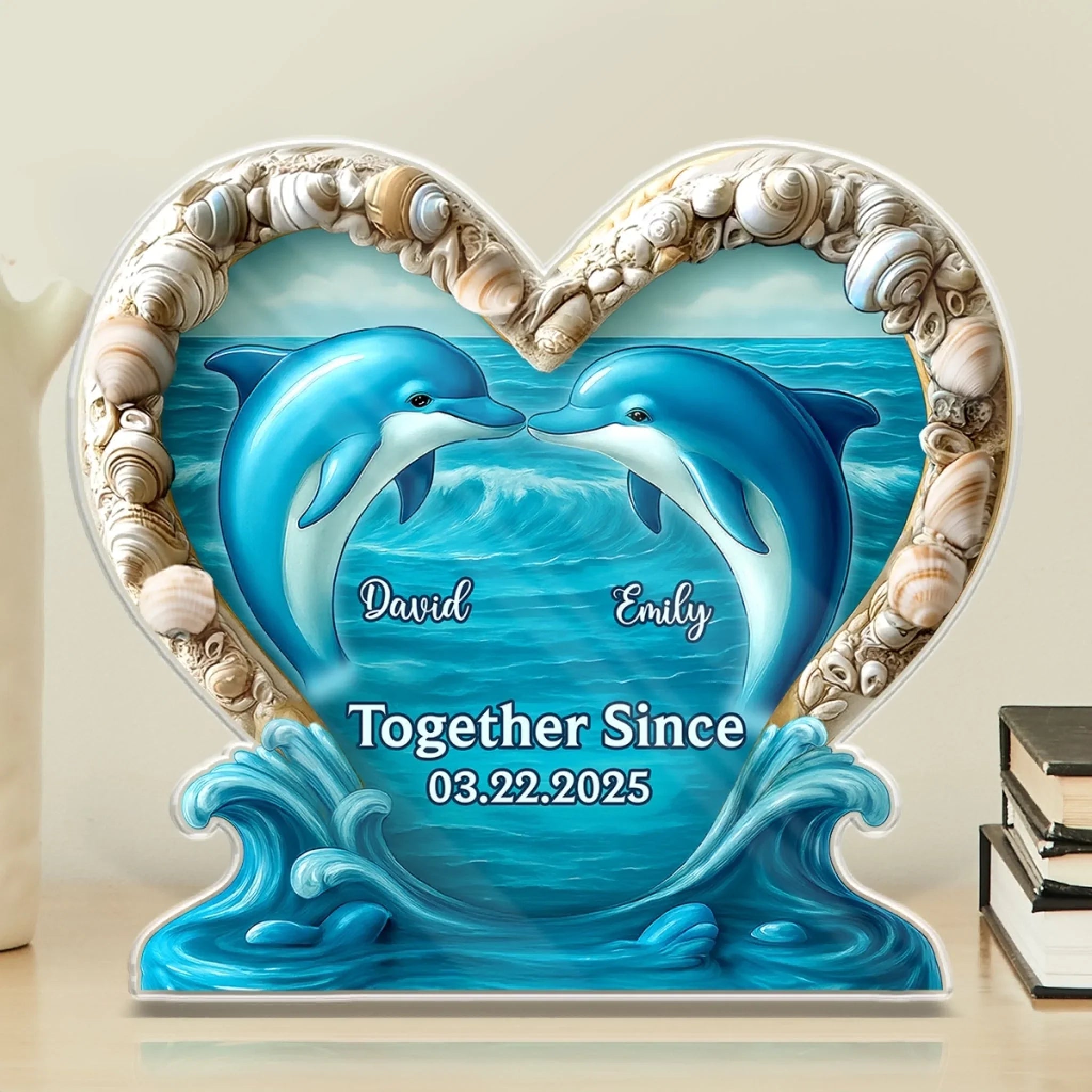 Custom Shaped Acrylic Plaque - Personalized Anniversary Wedding Gifts For Husband And Wife, Him And Her - Deep Love, Endless Blue