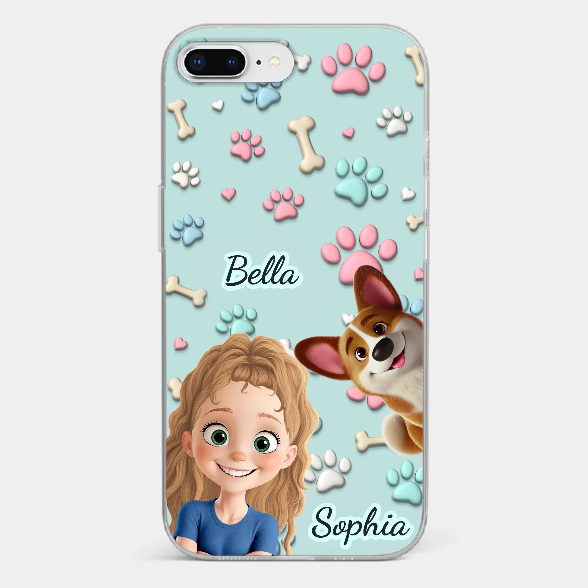 Custom 3D Inflated Effect Printed Clear Phone Case - Personalized Birthday Gifts For Dog Lovers, Dog Dad And Mom - Pawfect Moments Together