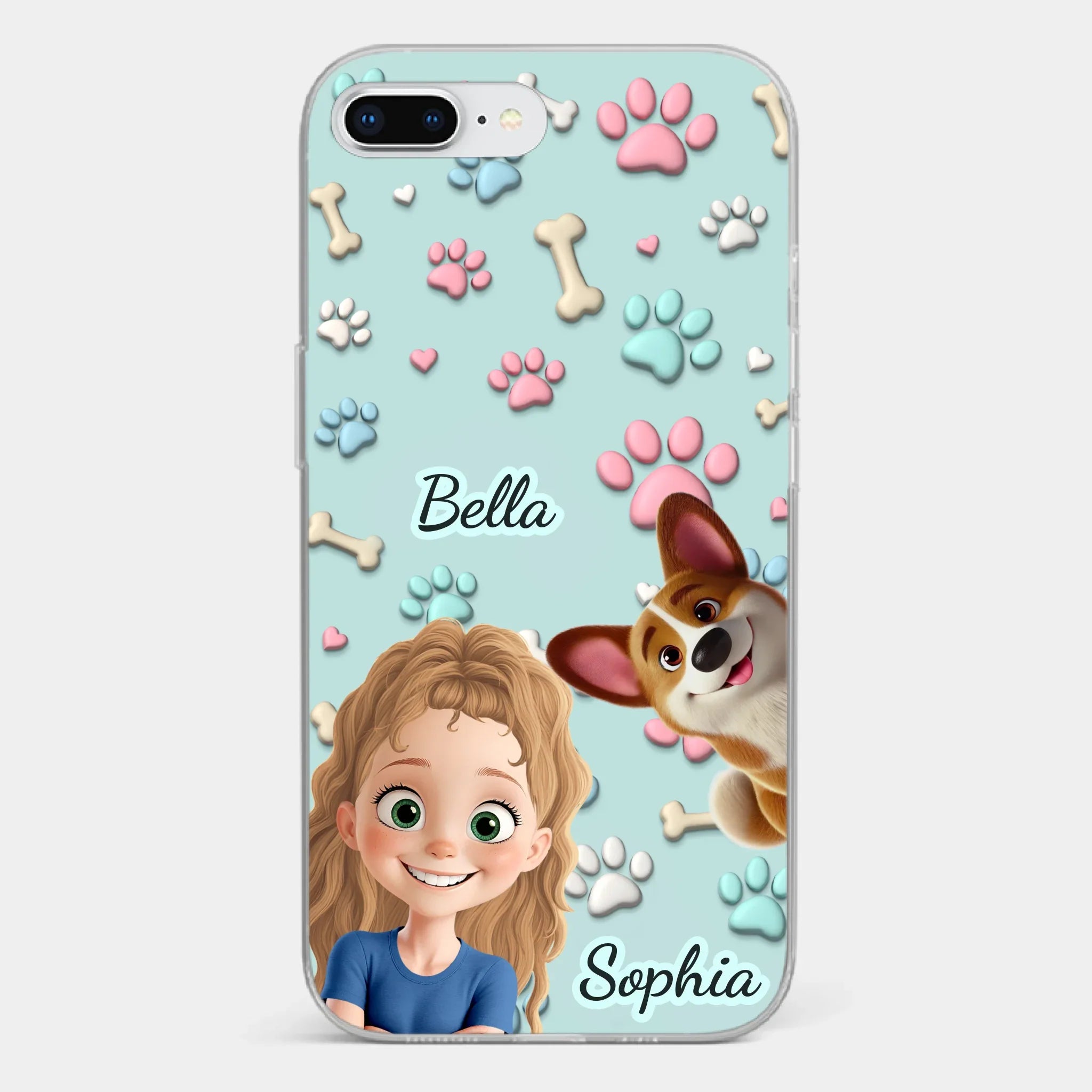 Custom 3D Inflated Effect Printed Clear Phone Case - Personalized Birthday Gifts For Dog Lovers, Dog Dad And Mom - Pawfect Moments Together