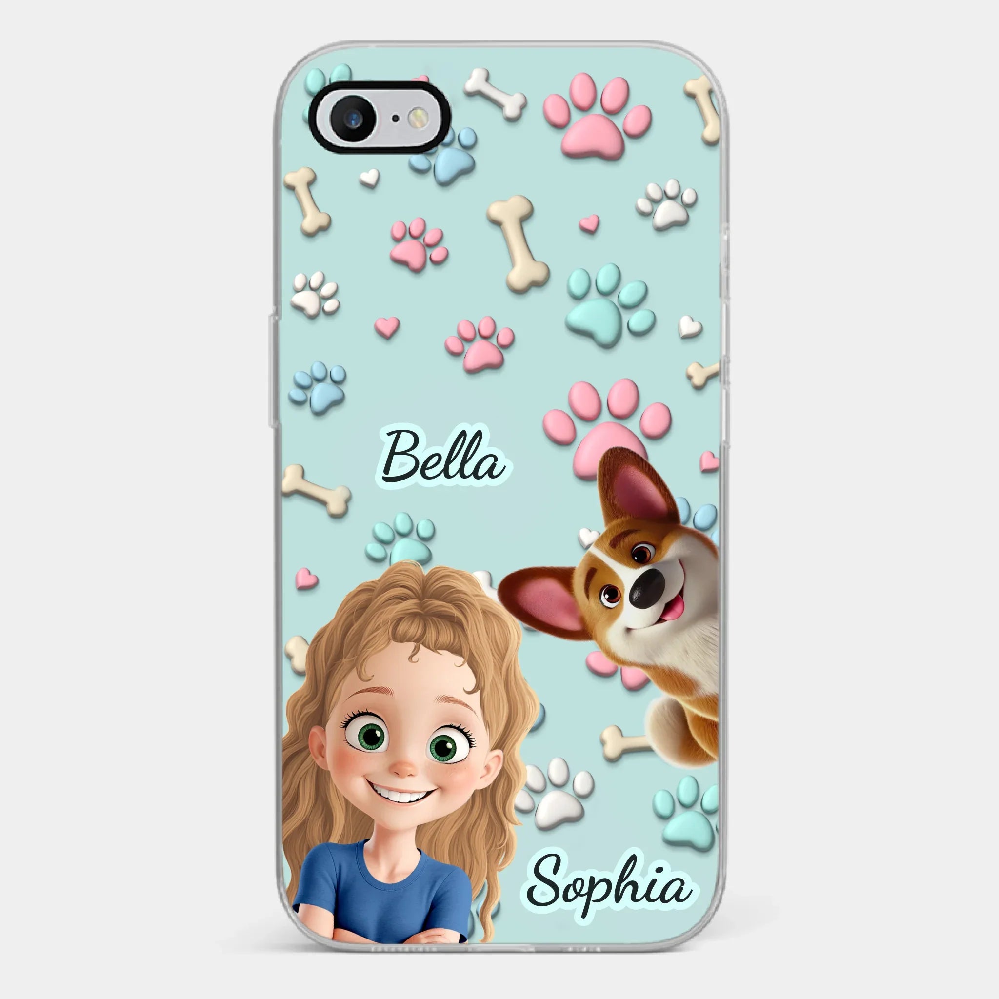 Custom 3D Inflated Effect Printed Clear Phone Case - Personalized Birthday Gifts For Dog Lovers, Dog Dad And Mom - Pawfect Moments Together