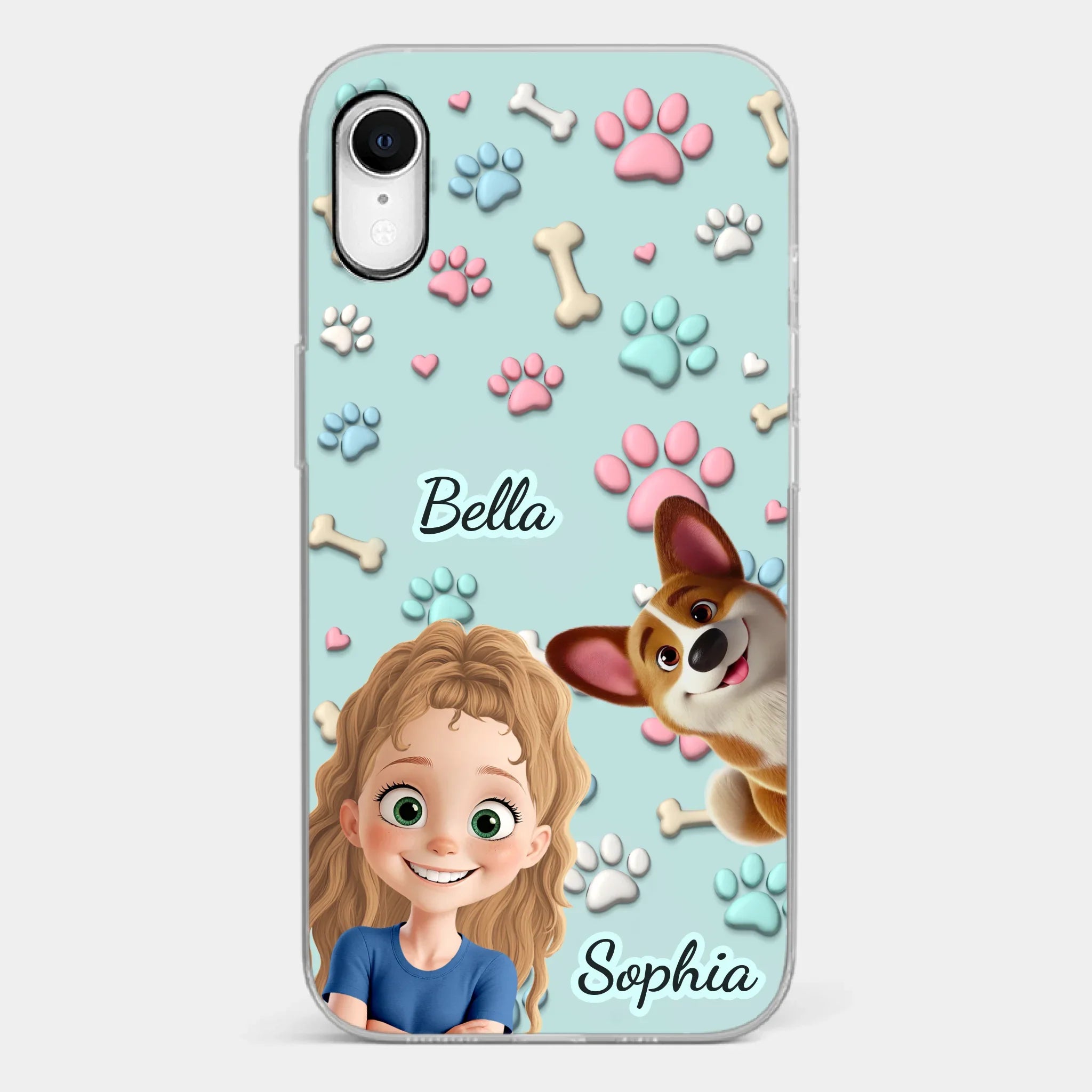 Custom 3D Inflated Effect Printed Clear Phone Case - Personalized Birthday Gifts For Dog Lovers, Dog Dad And Mom - Pawfect Moments Together