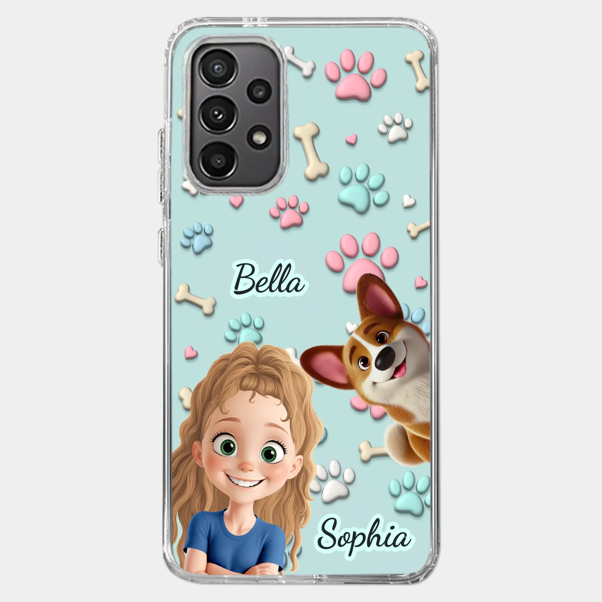 Custom 3D Inflated Effect Printed Clear Phone Case - Personalized Birthday Gifts For Dog Lovers, Dog Dad And Mom - Pawfect Moments Together