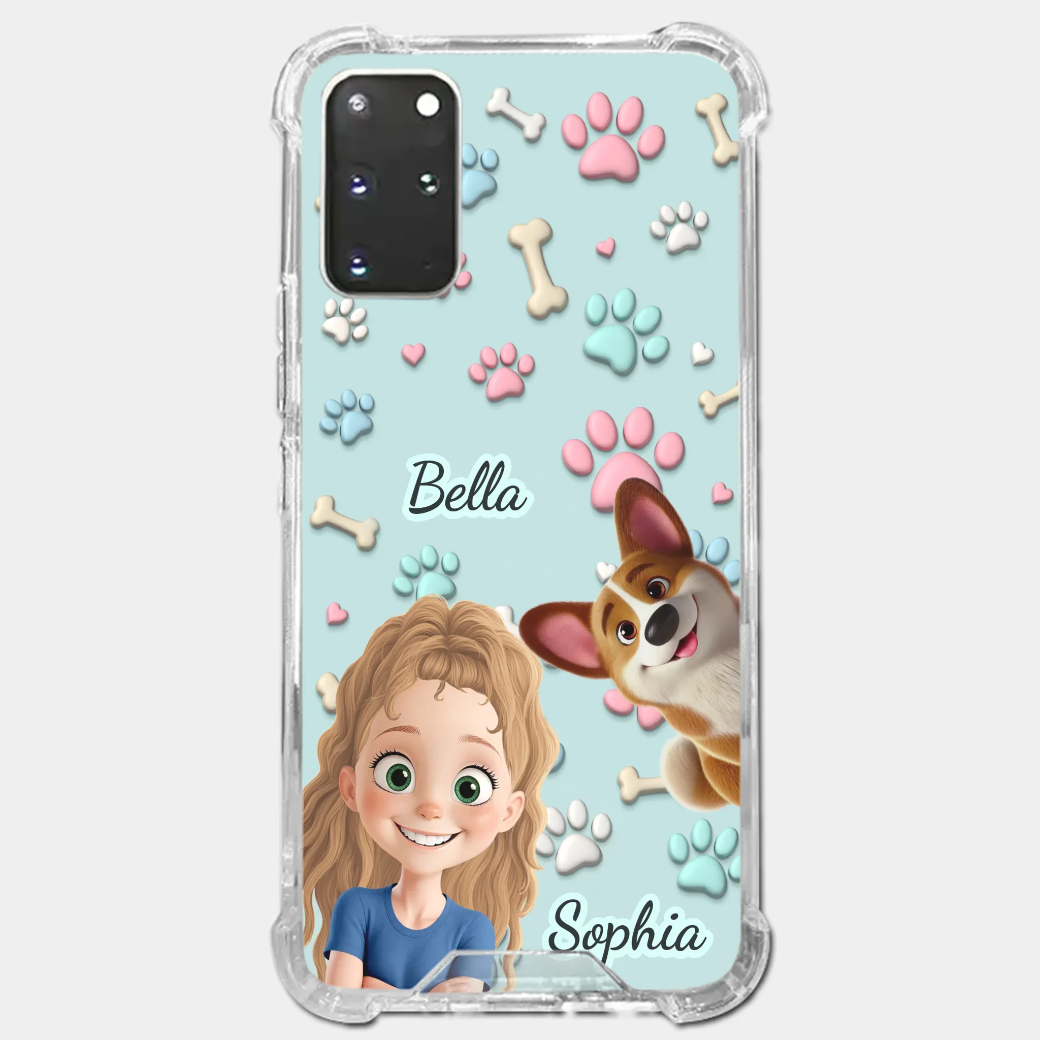 Custom 3D Inflated Effect Printed Clear Phone Case - Personalized Birthday Gifts For Dog Lovers, Dog Dad And Mom - Pawfect Moments Together