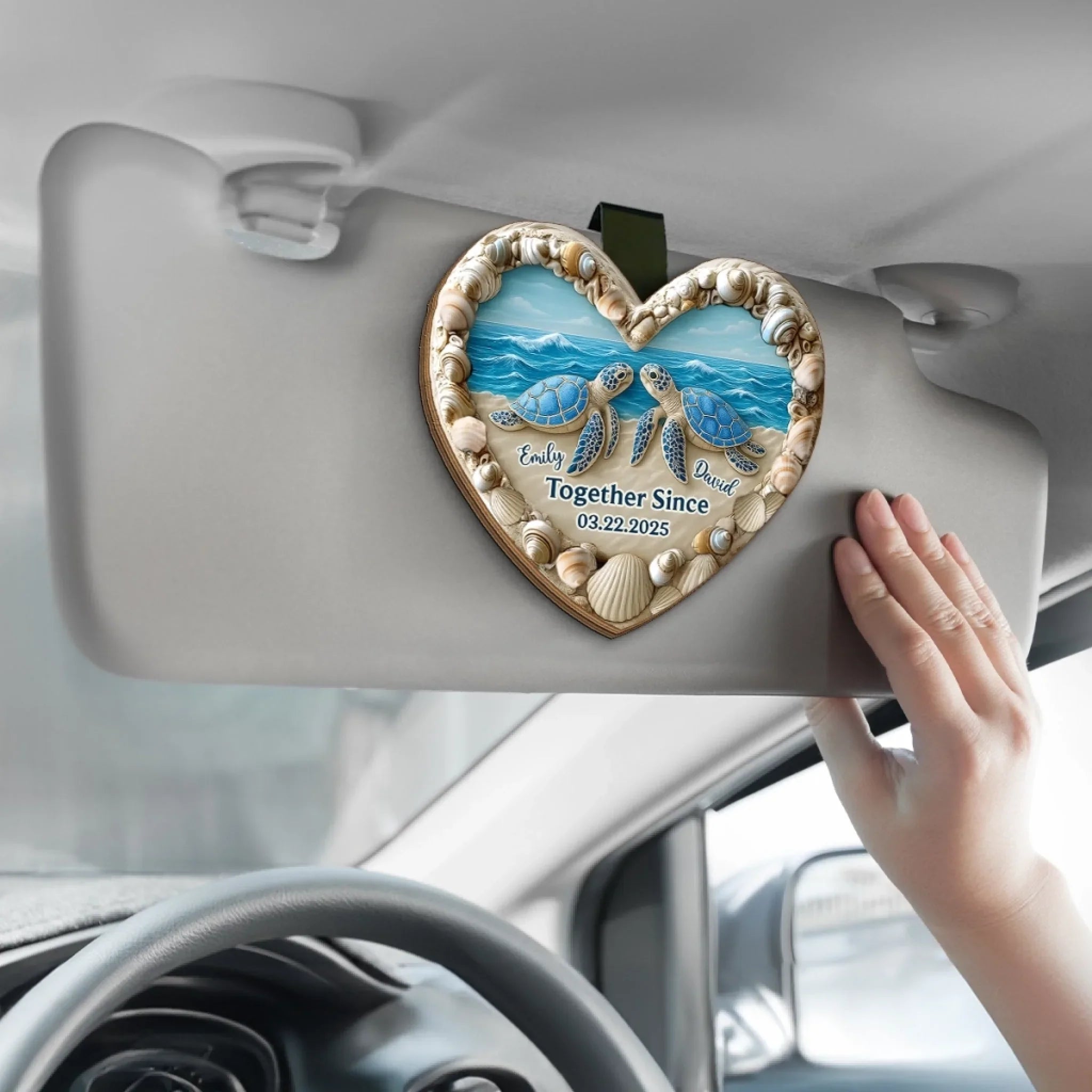 Custom Car Visor Clip - Personalized Anniversary Wedding Gifts For Husband And Wife, Him And Her - Love That’s Wild And Free