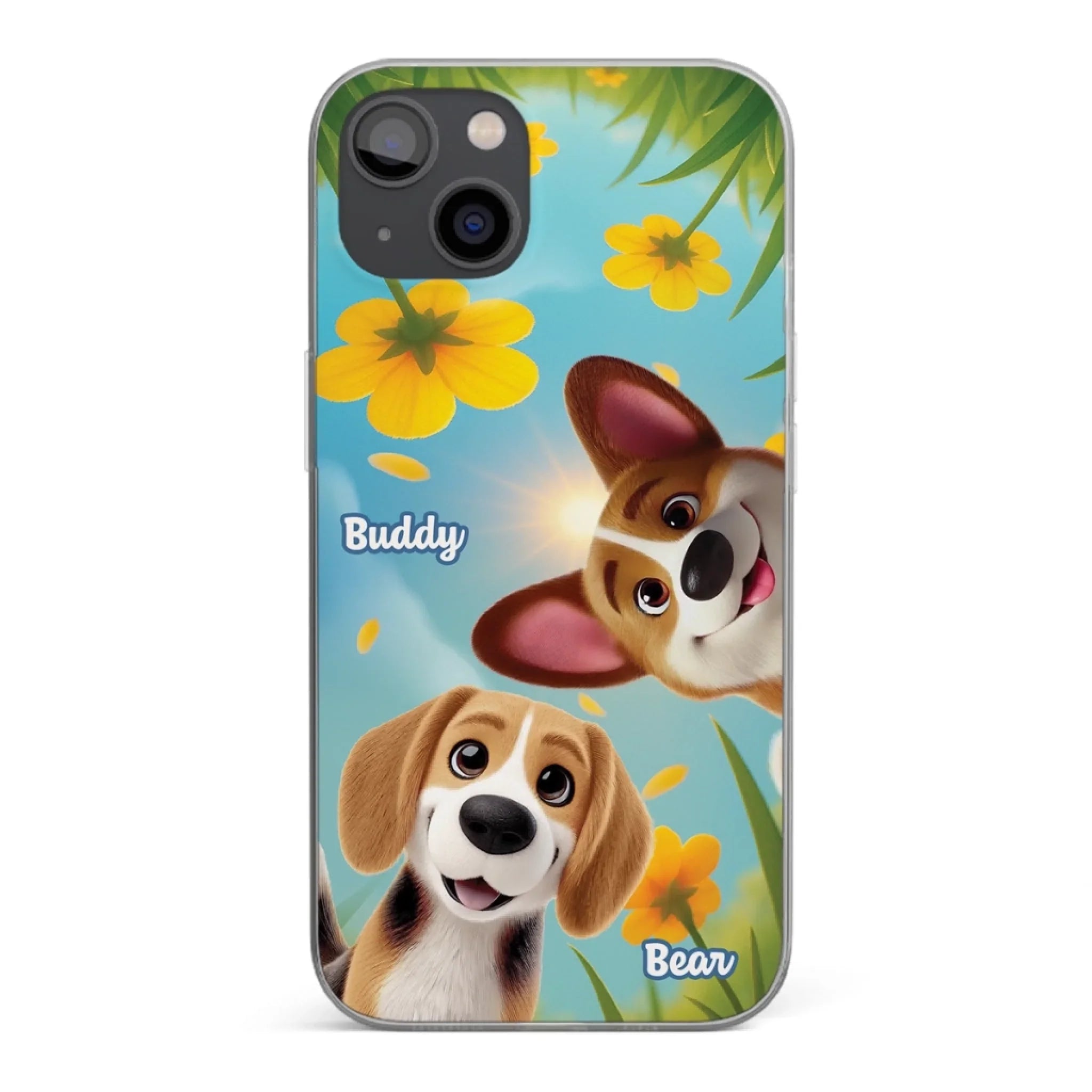 Custom Clear Phone Case - Personalized Birthday Gifts For Dog Lovers, Dog Dad And Mom - You Light Up My Day