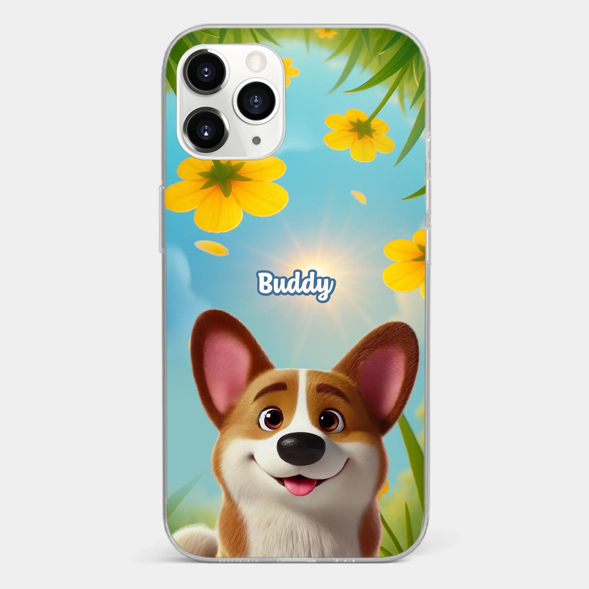 Custom Clear Phone Case - Personalized Birthday Gifts For Dog Lovers, Dog Dad And Mom - You Light Up My Day