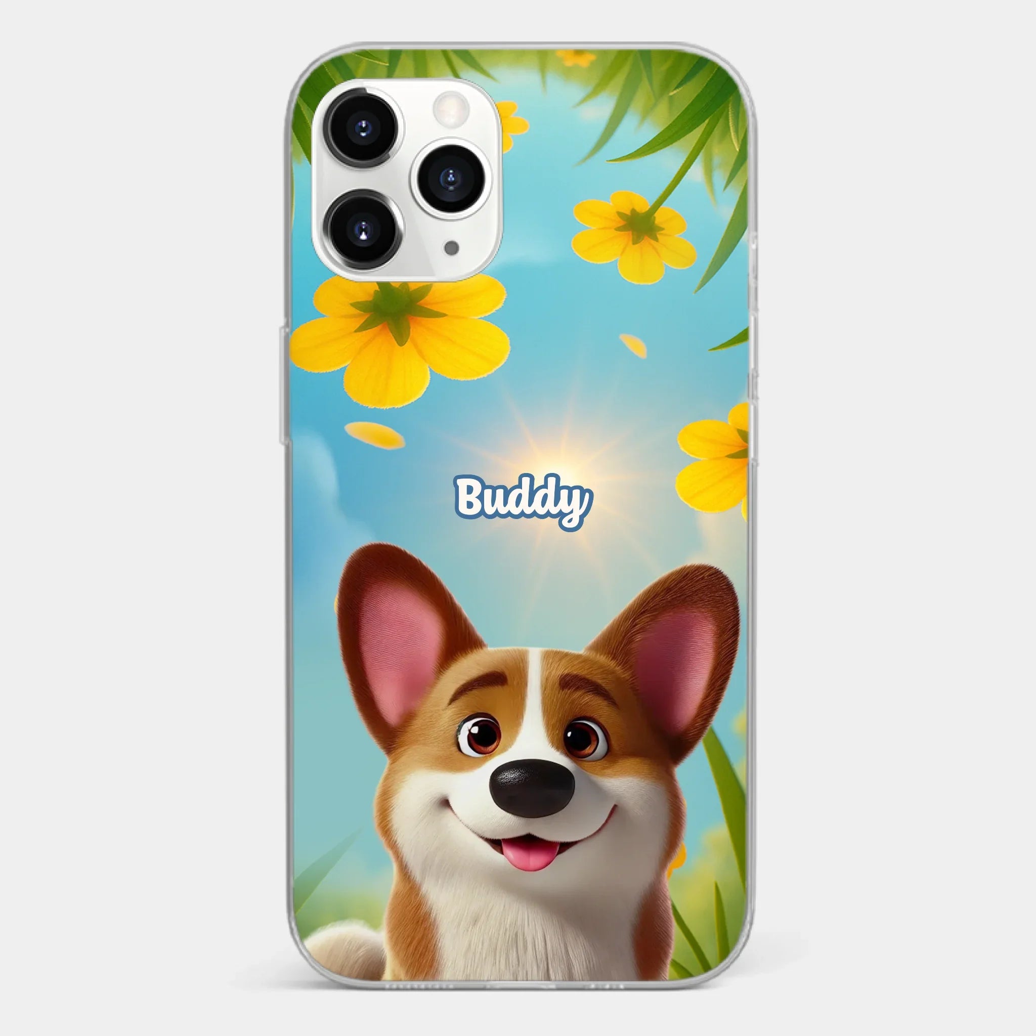 Custom Clear Phone Case - Personalized Birthday Gifts For Dog Lovers, Dog Dad And Mom - You Light Up My Day