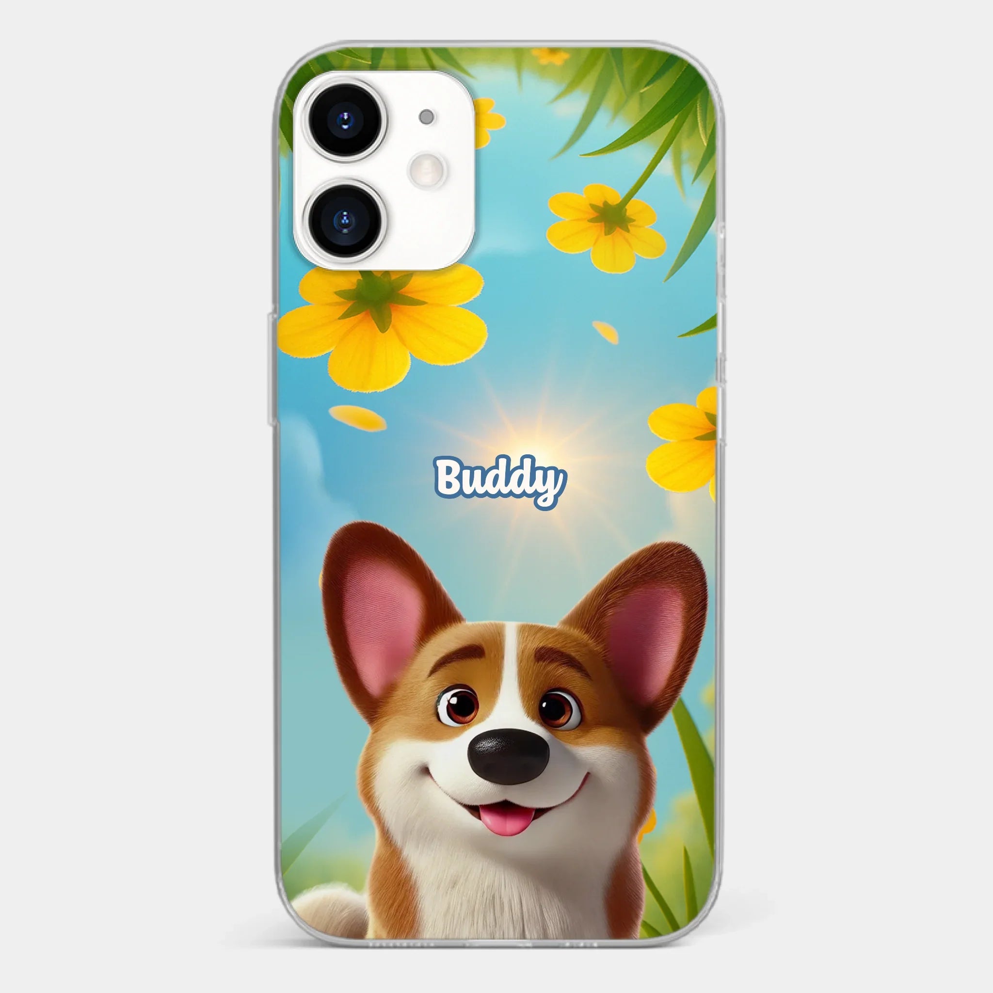 Custom Clear Phone Case - Personalized Birthday Gifts For Dog Lovers, Dog Dad And Mom - You Light Up My Day