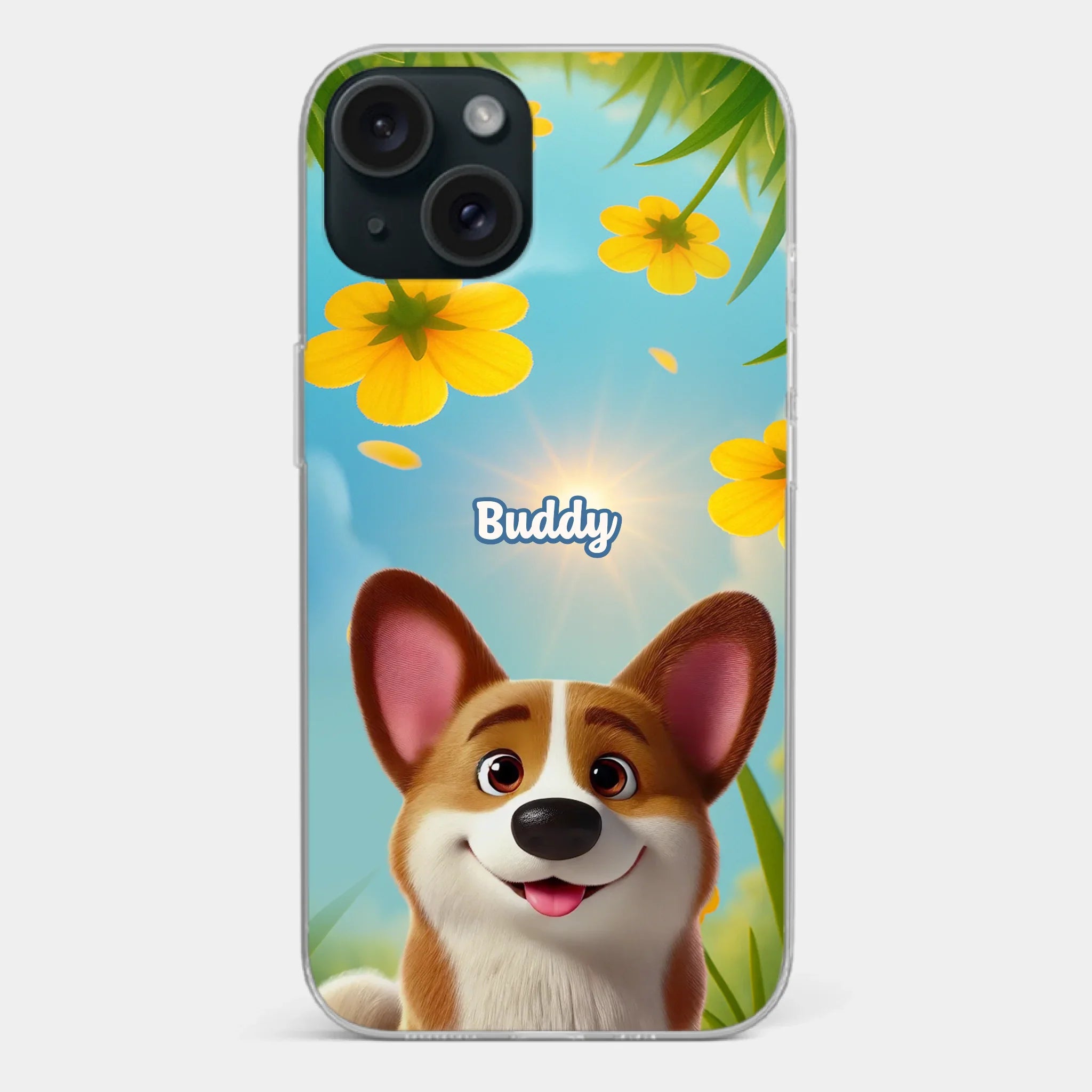 Custom Clear Phone Case - Personalized Birthday Gifts For Dog Lovers, Dog Dad And Mom - You Light Up My Day