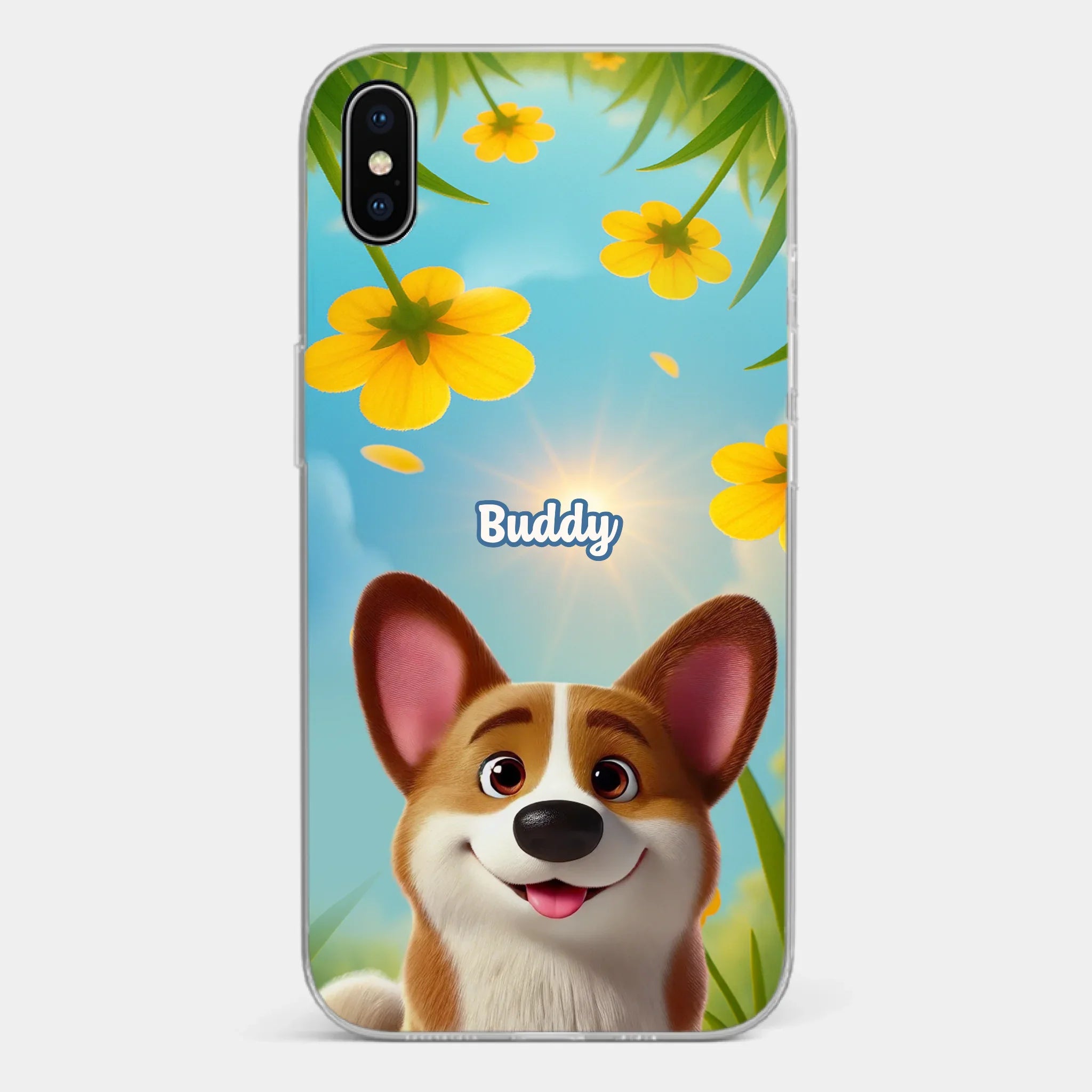 Custom Clear Phone Case - Personalized Birthday Gifts For Dog Lovers, Dog Dad And Mom - You Light Up My Day