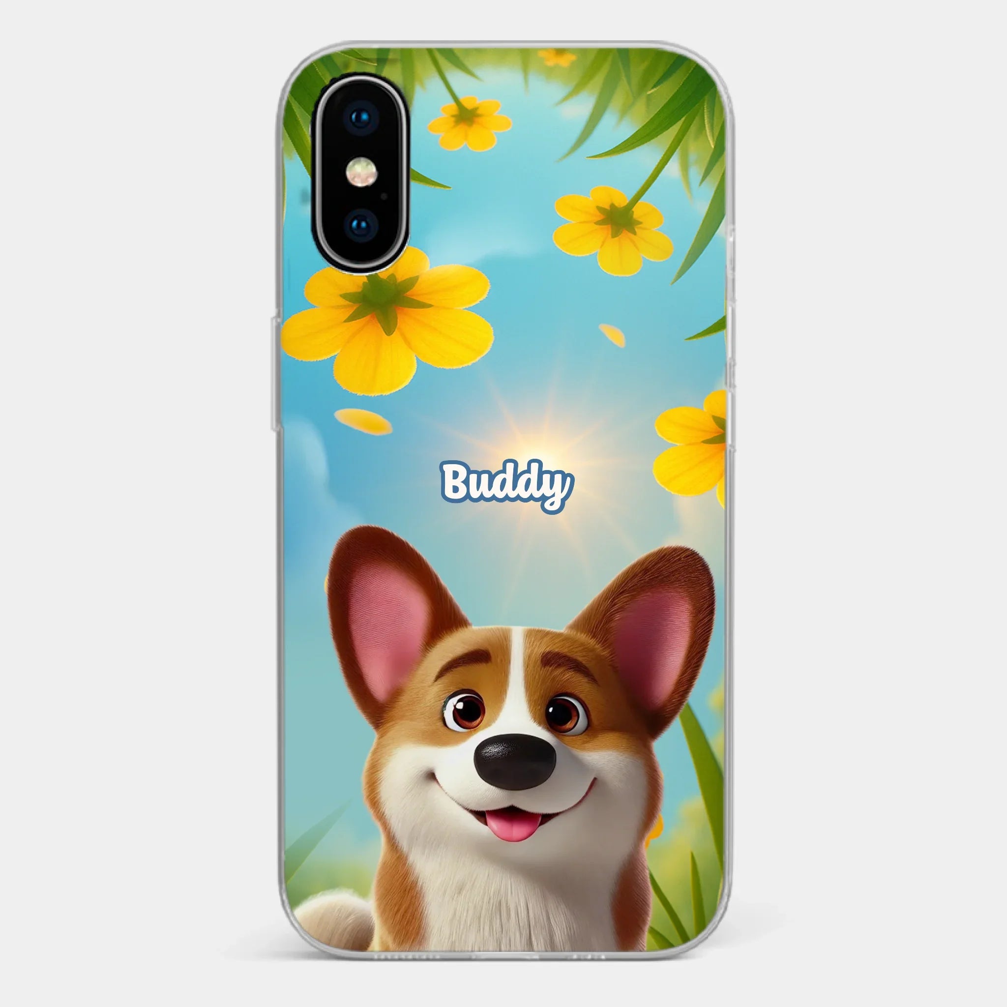 Custom Clear Phone Case - Personalized Birthday Gifts For Dog Lovers, Dog Dad And Mom - You Light Up My Day