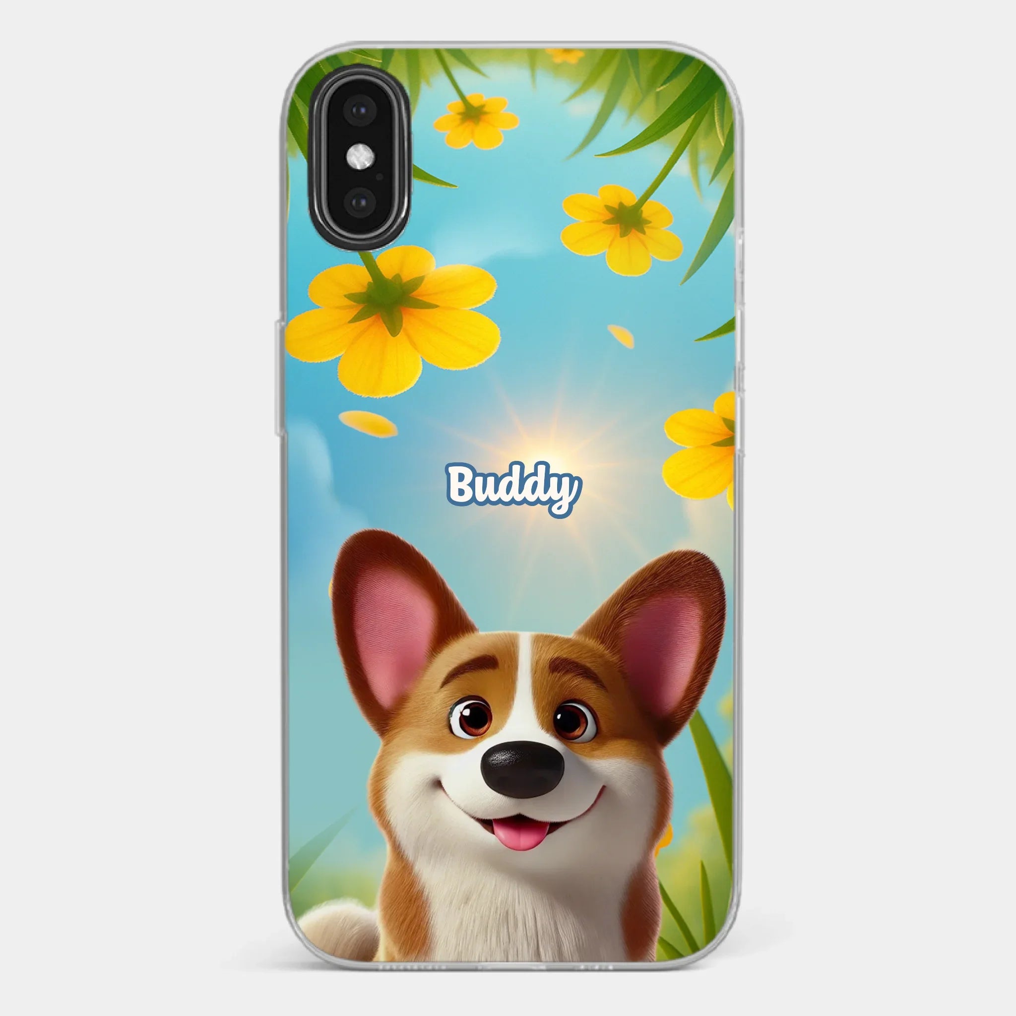 Custom Clear Phone Case - Personalized Birthday Gifts For Dog Lovers, Dog Dad And Mom - You Light Up My Day
