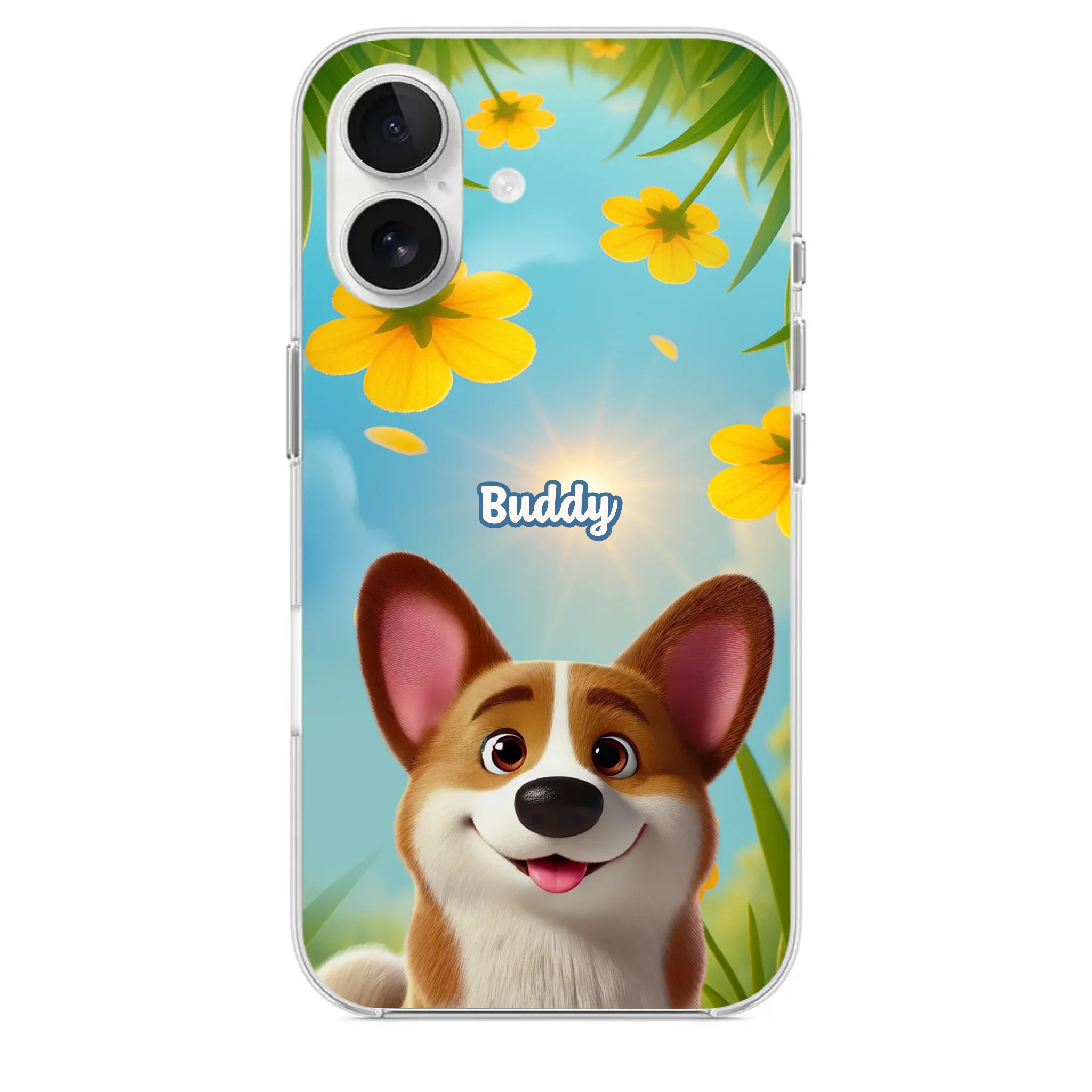 Custom Clear Phone Case - Personalized Birthday Gifts For Dog Lovers, Dog Dad And Mom - You Light Up My Day